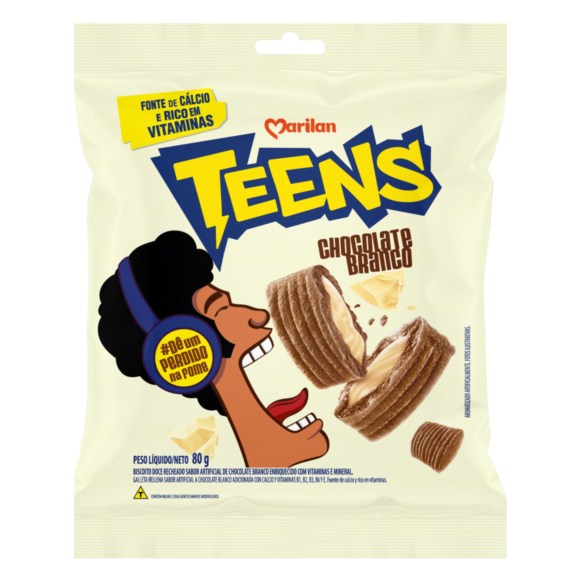 Biscoito Teens 80g Chocolate Branco