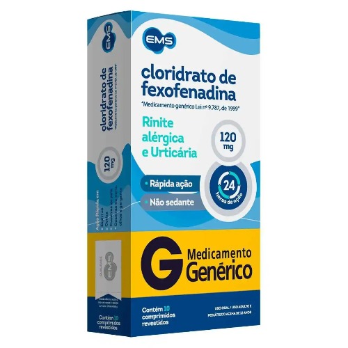 Fexofenadina 120mg com 10 Comprimidos EMS Genérico