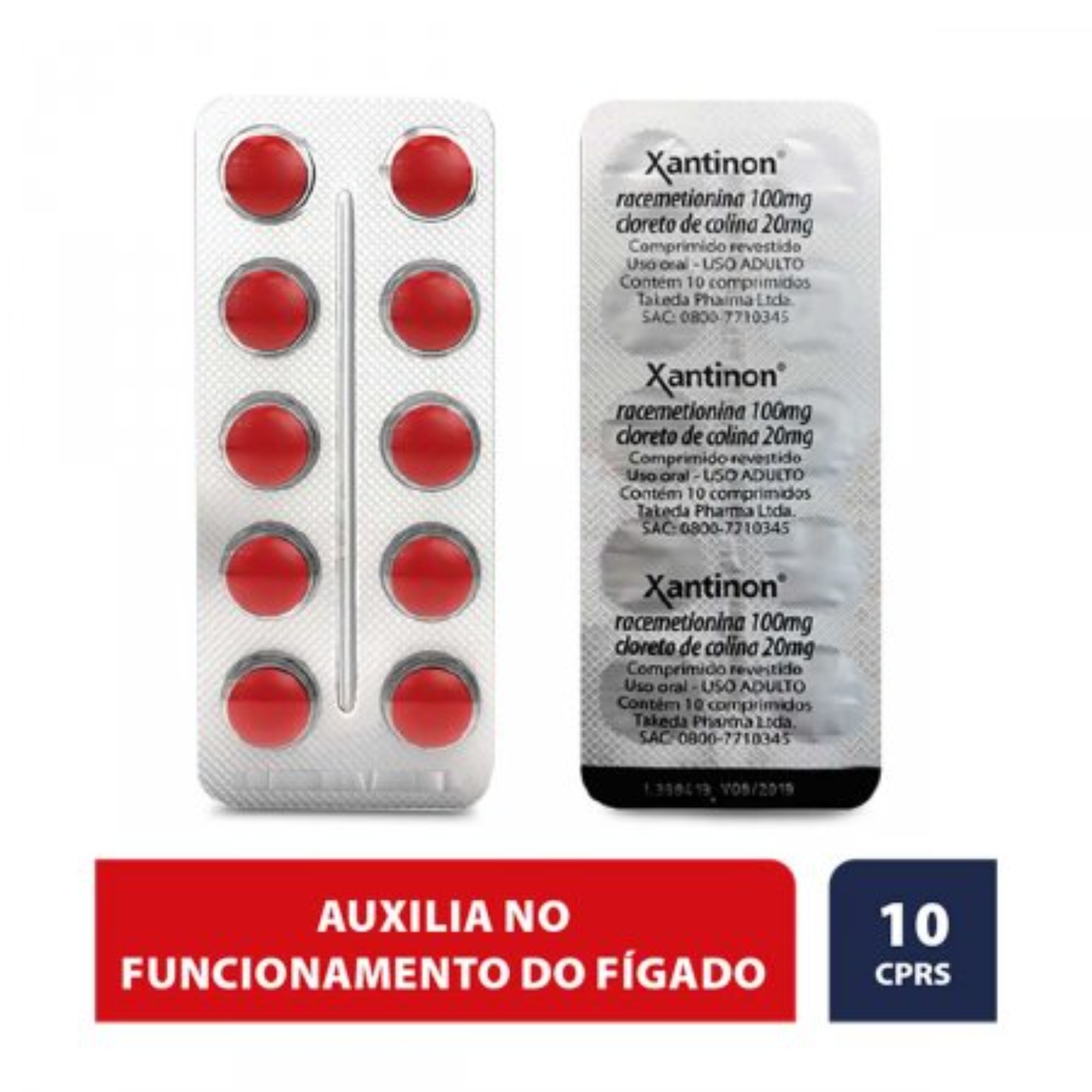 Xantinon 100mg + 20mg Com 10 Comprimidos