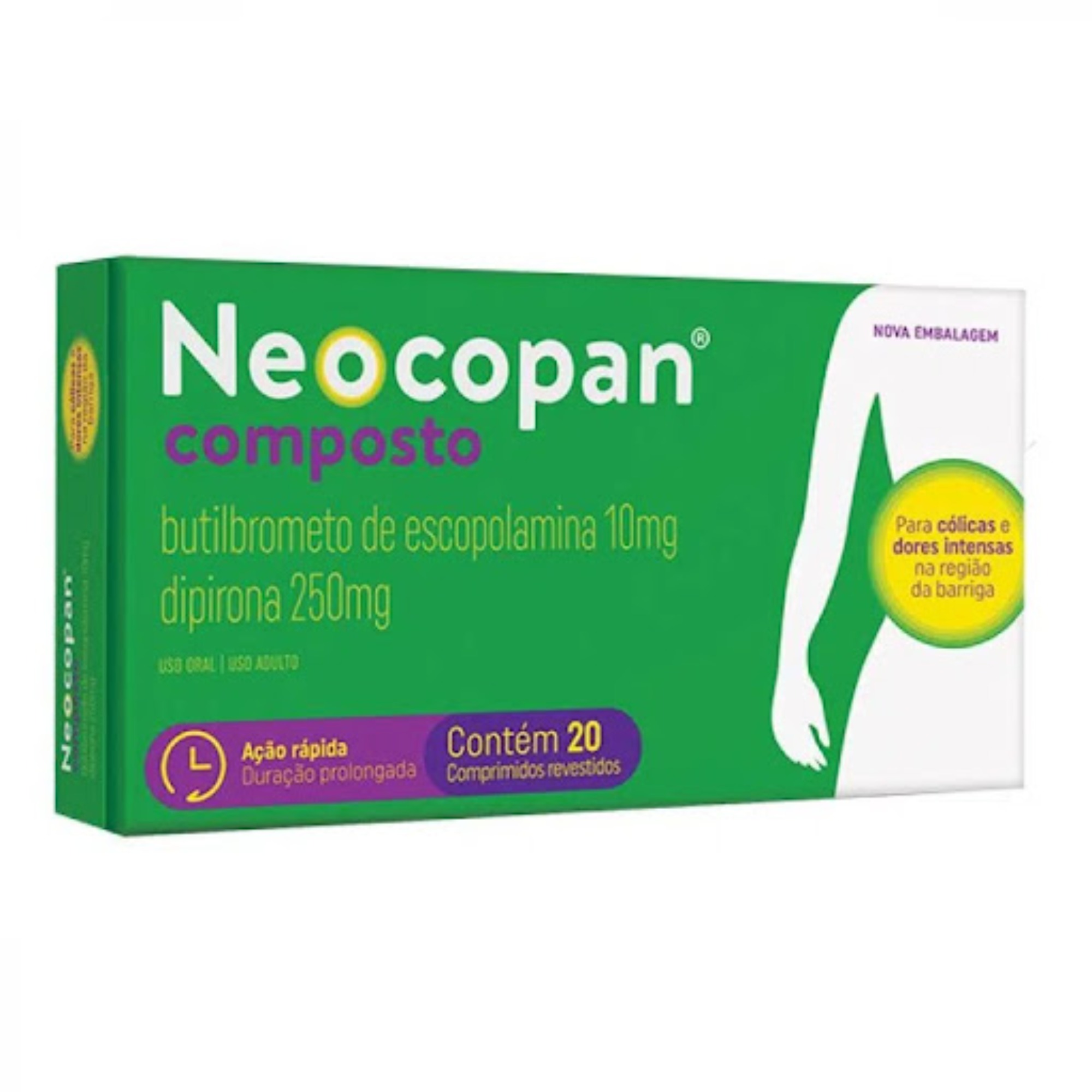 Neocopan Composto 10mg + 250mg 20 Comprimidos Revestidos