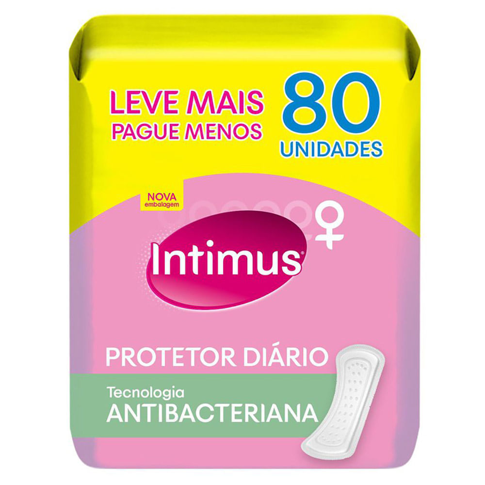 Protetor Diário Intimus Tecnologia Antibacteriana 80 Unidades