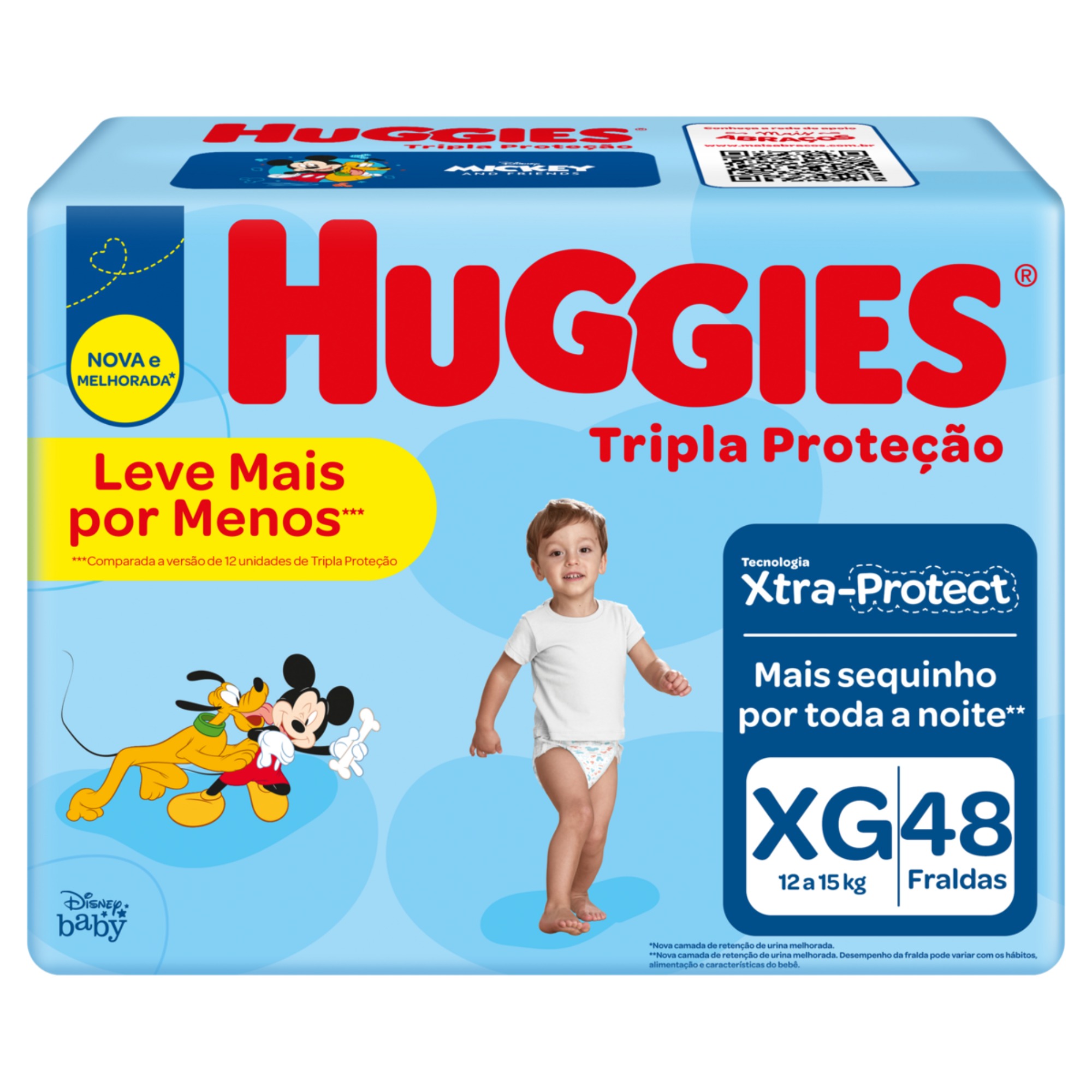 Fralda Huggies Tripla Proteção Mega Plus XG com 48 Unidades