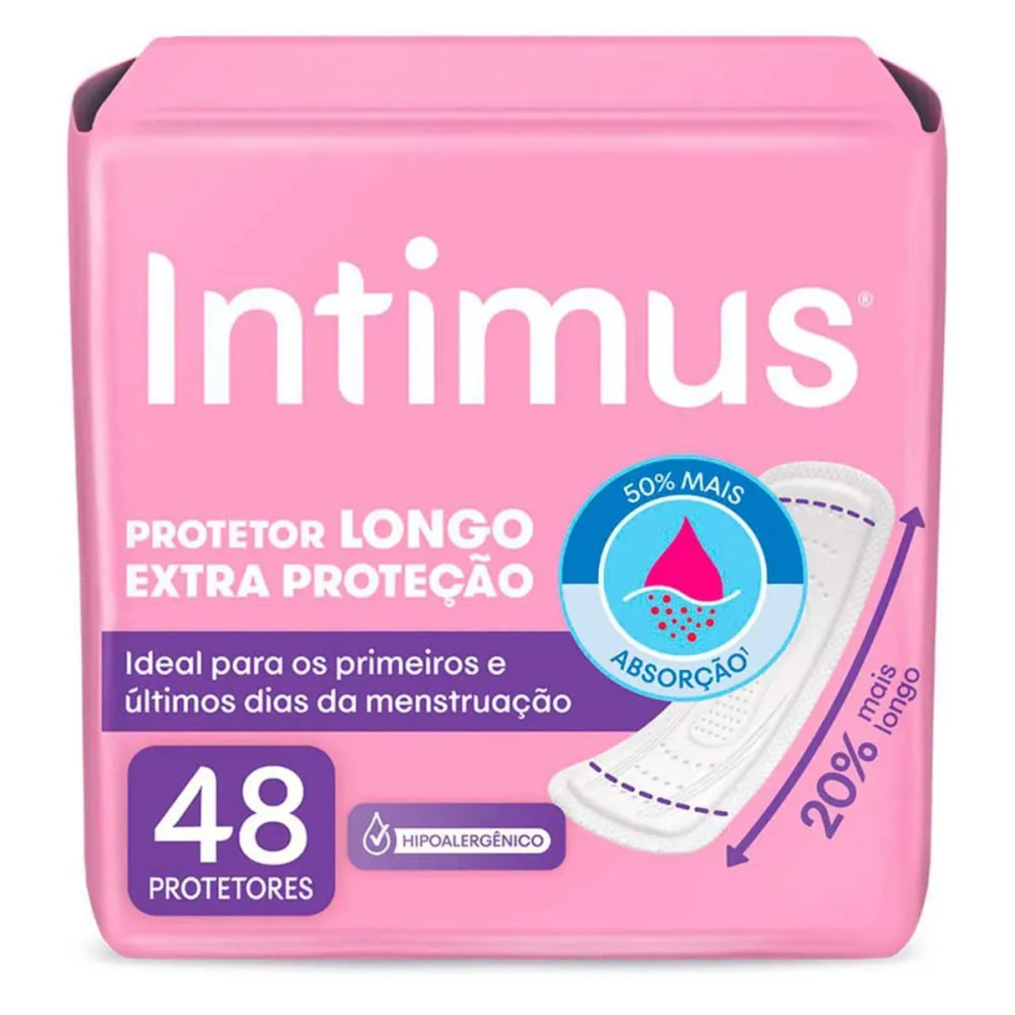 Protetor Diário Intimus 48 Unidades Extra Proteção Longo