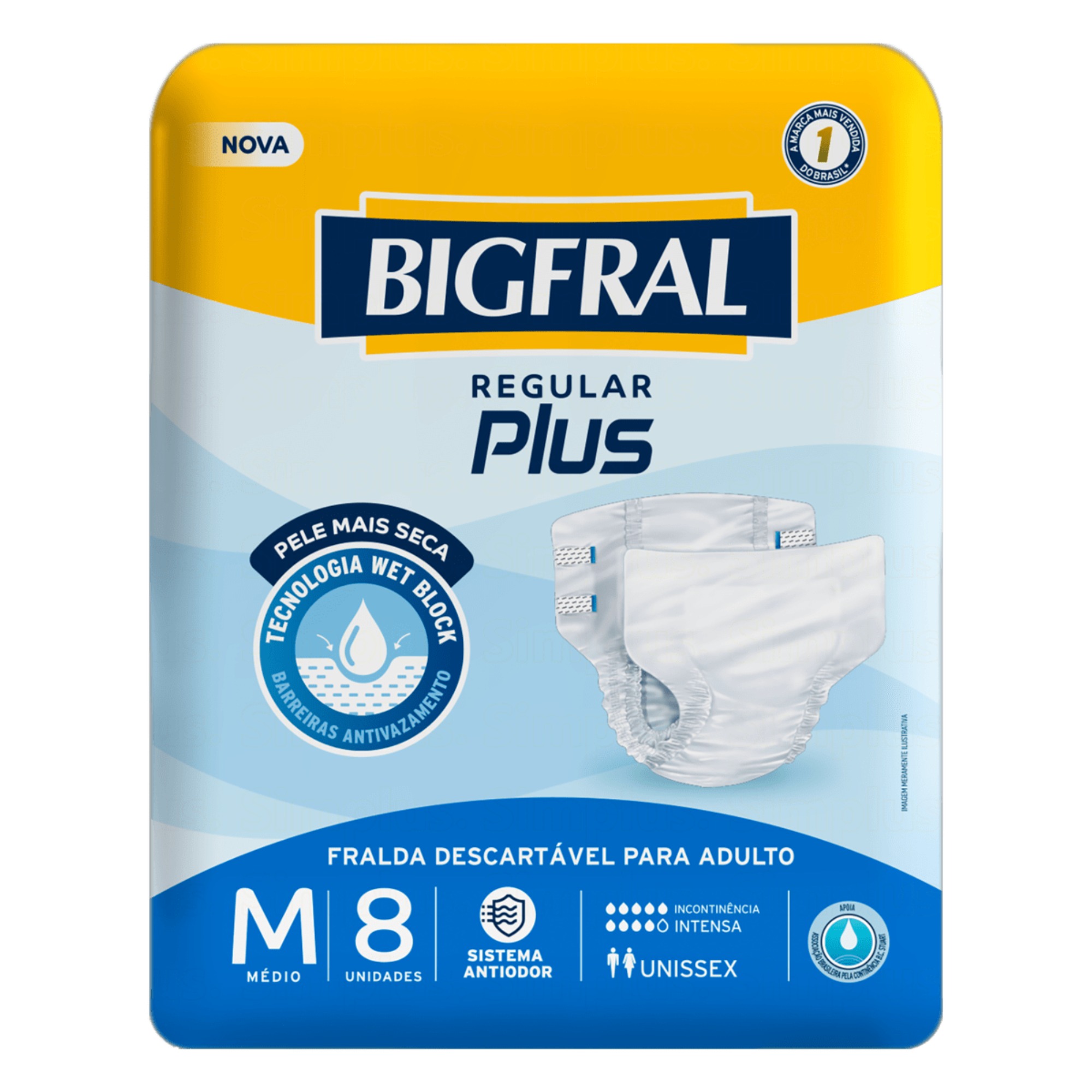 Fralda Geriátrica Bigfral Plus M 9 Unidades