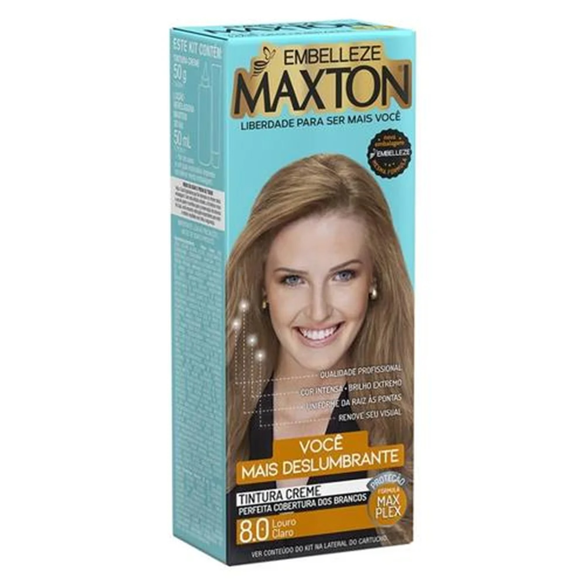 Tintura Maxton Kit Prático 8.0 Louro Claro