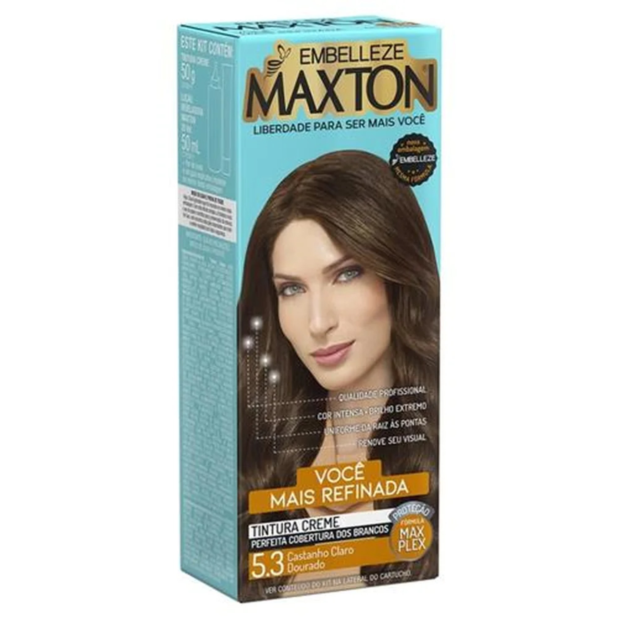 Tintura Maxton Kit Prático 5.3 Castanho Claro Dourado