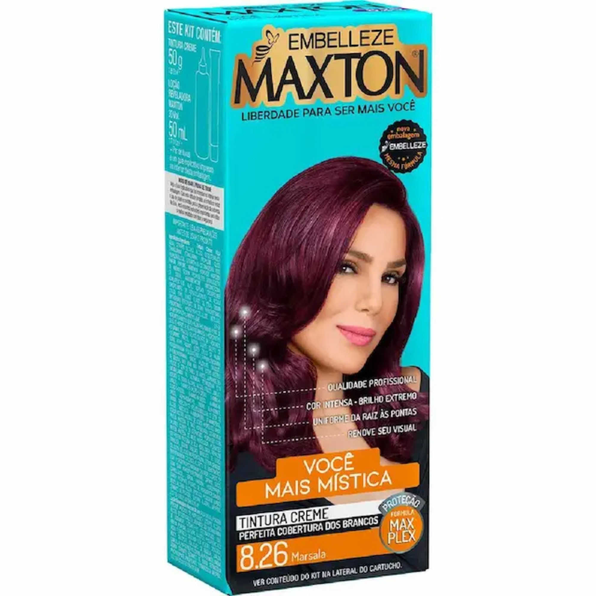 Tintura Maxton Kit Pratico 8.26 Vermelho Marsala