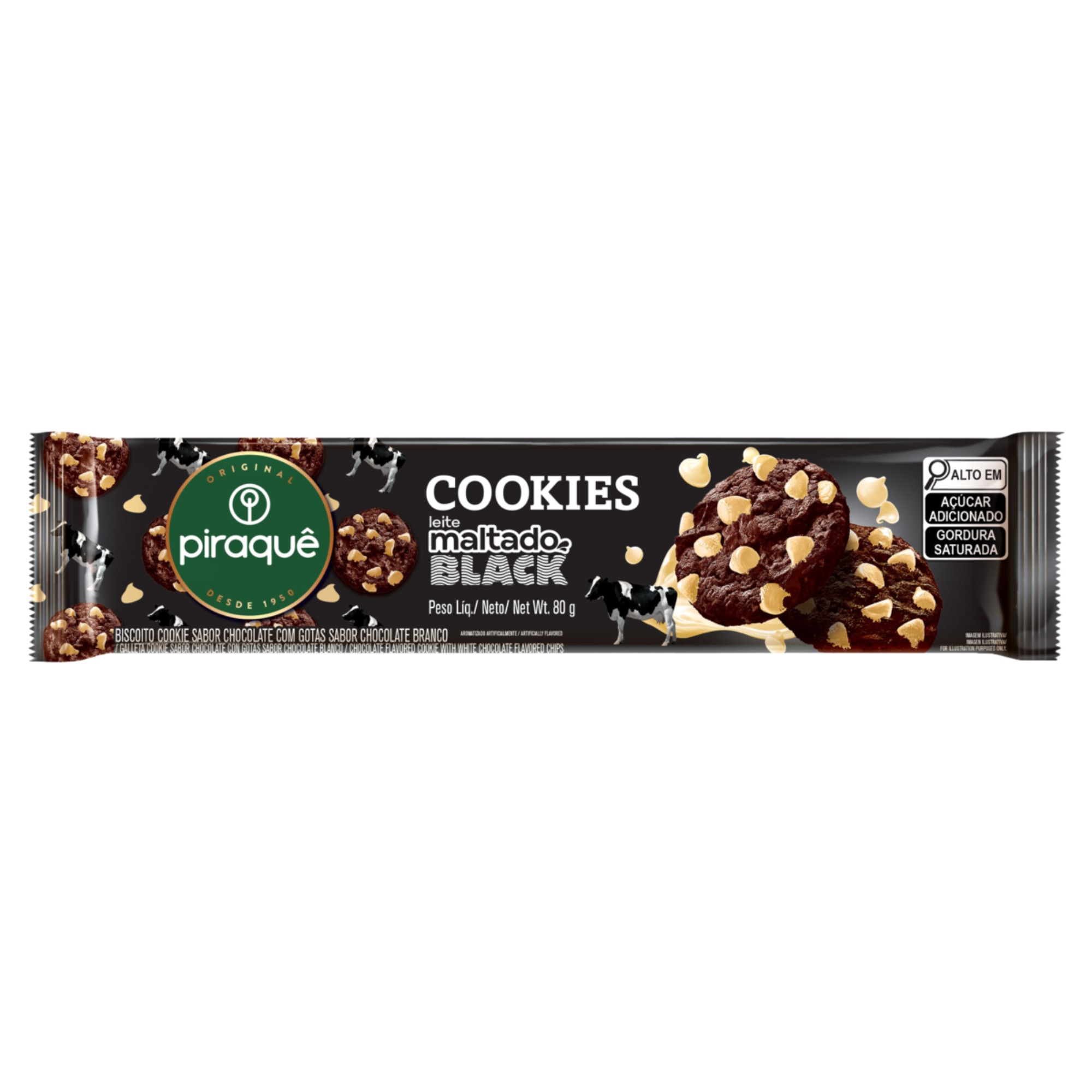 Cookies Piraque 80G Maltado Black