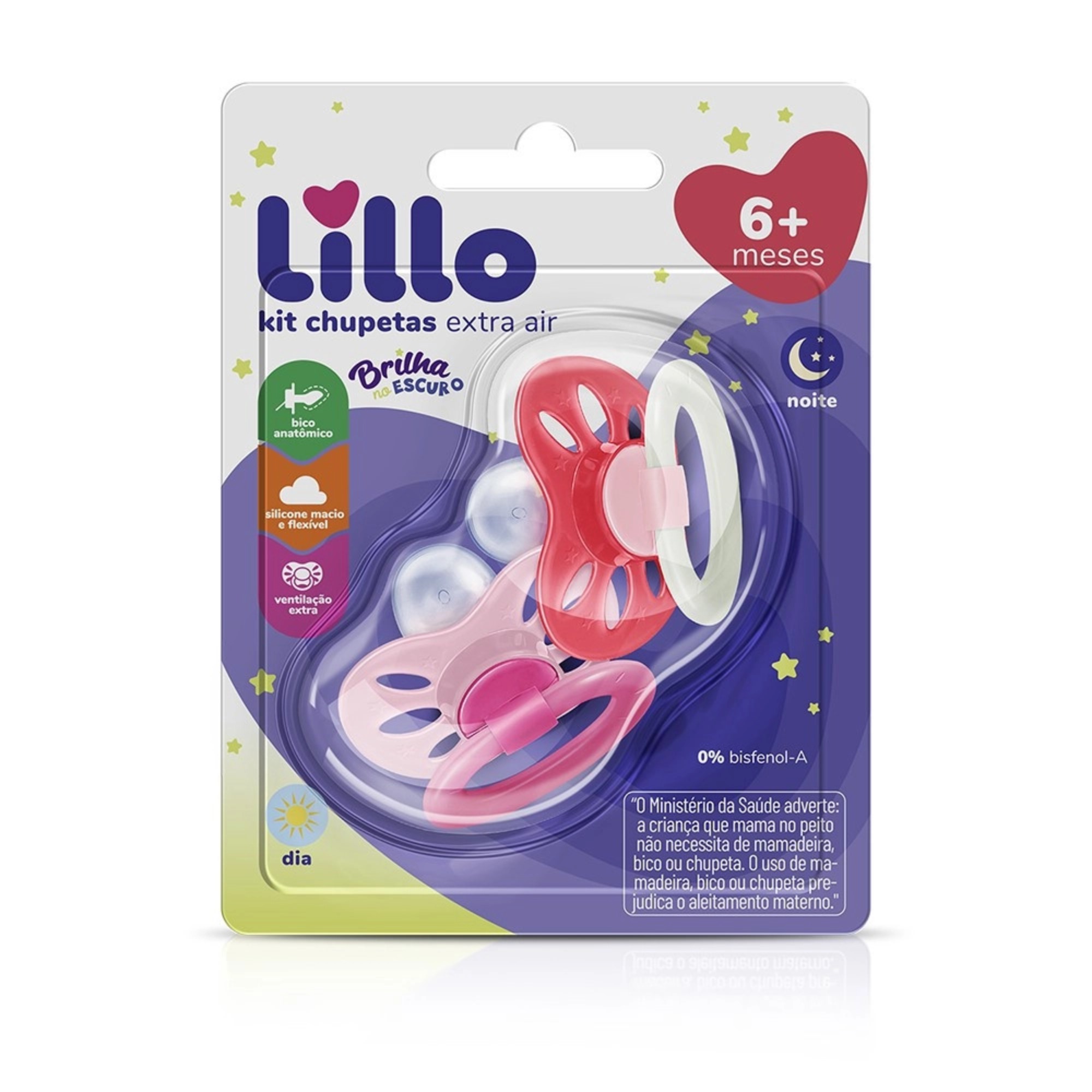 Kit Chup Lillo Dia E Noite Extra Air Tam2 Anatômico 2Un Menina R632431