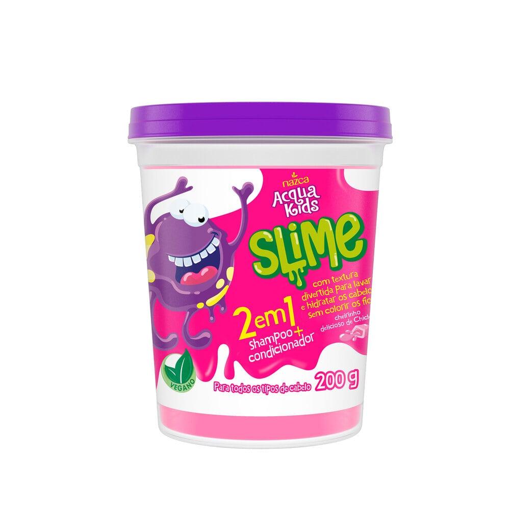 Shampoo Infantil Acqua Kids Slime 200g 2 em 1 Rosa