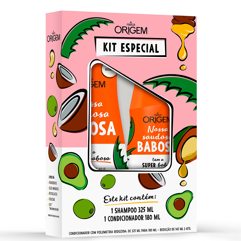 Kit Origem Babosa Shampoo 325ml + Condicionador 180ml