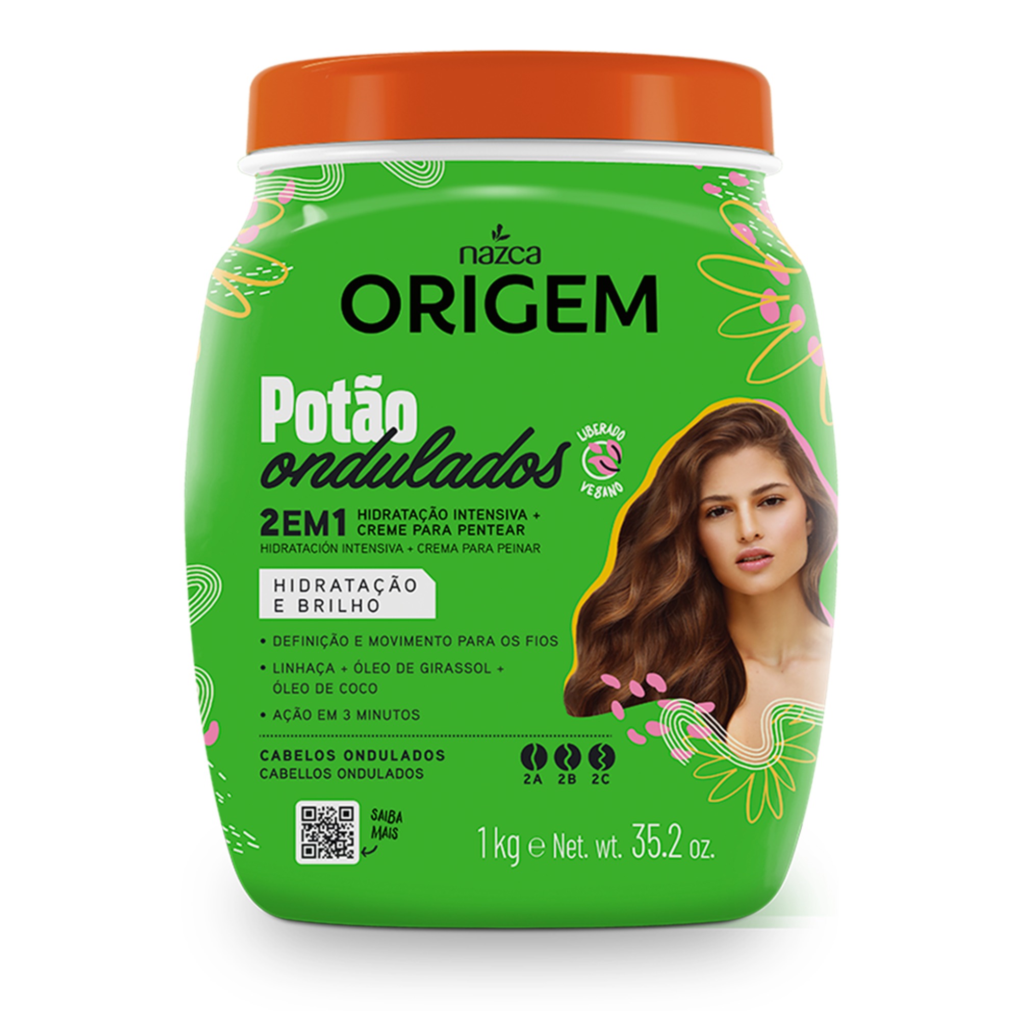 Creme de Cabelo Origem 1Kg 2 Em 1 Potão Ondulados