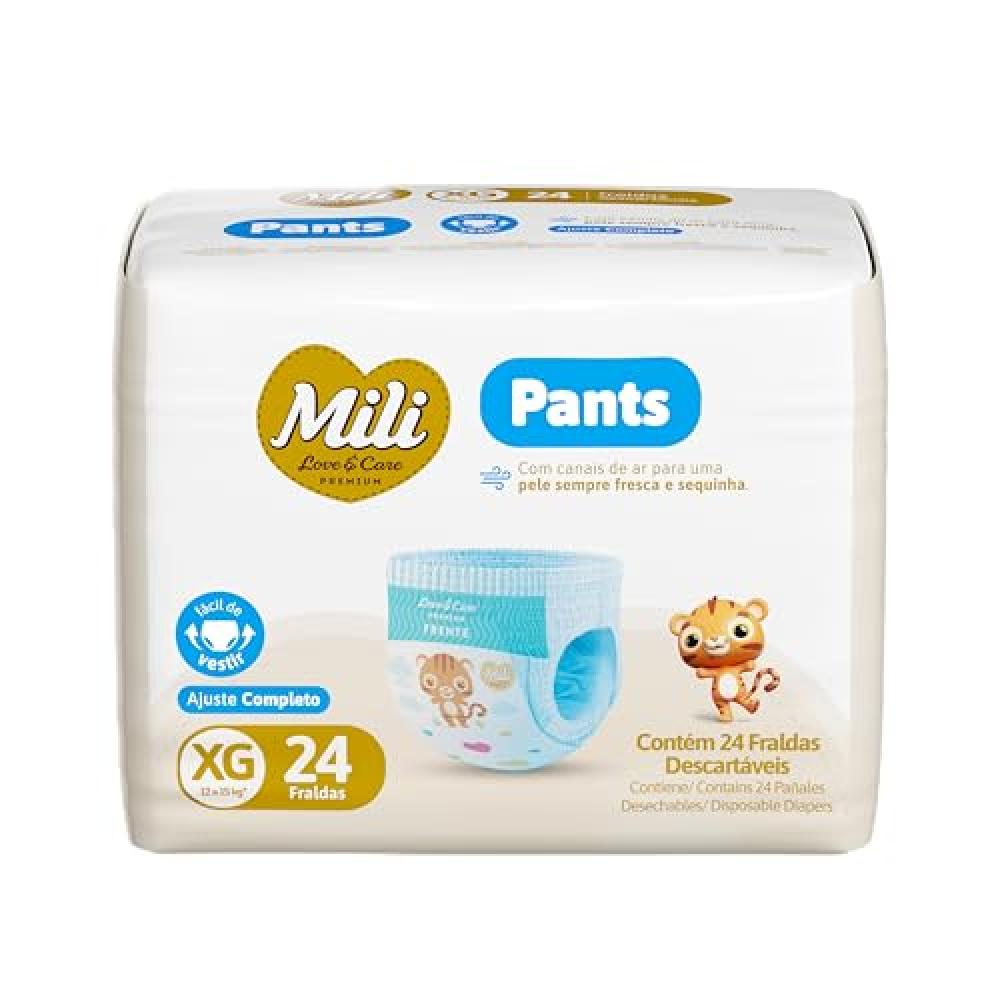 Fralda Mili Love Care Pants Jumbo Xg Com 24 Unidades