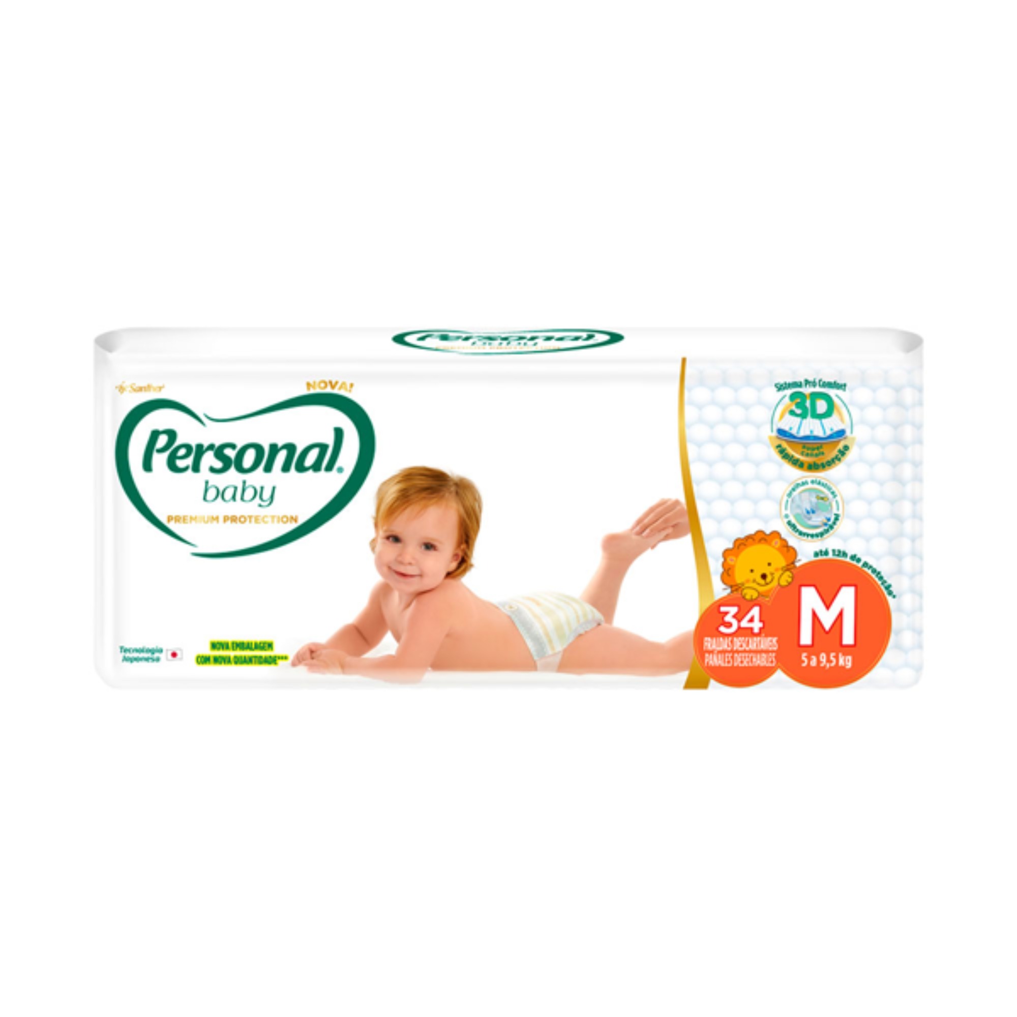 Fralda Personal Premium Protection Mega M 34 Unidades