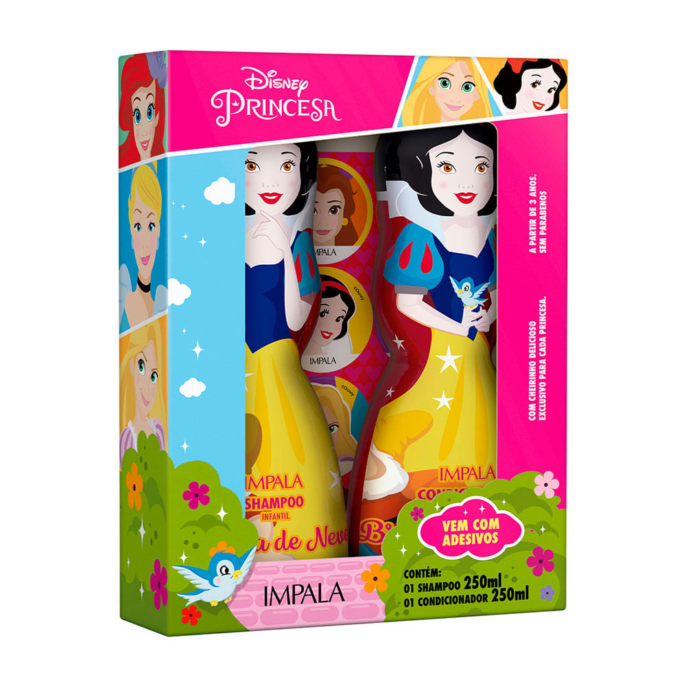 Kit Infantil Impala Disney Princesa Branca de Neve Shampoo 250ml + Condicionador 250ml
