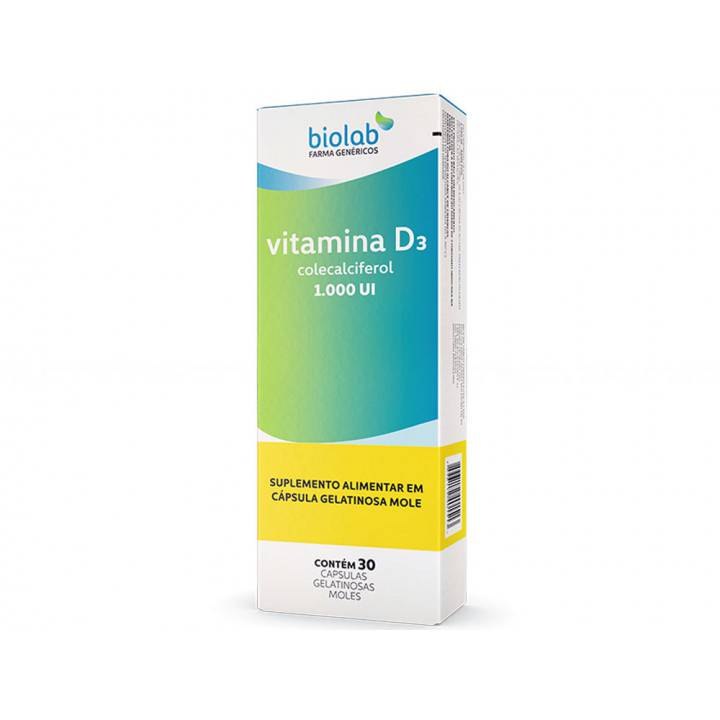 Vitamina D3 1.000ui 30 Cápsulas Biolab