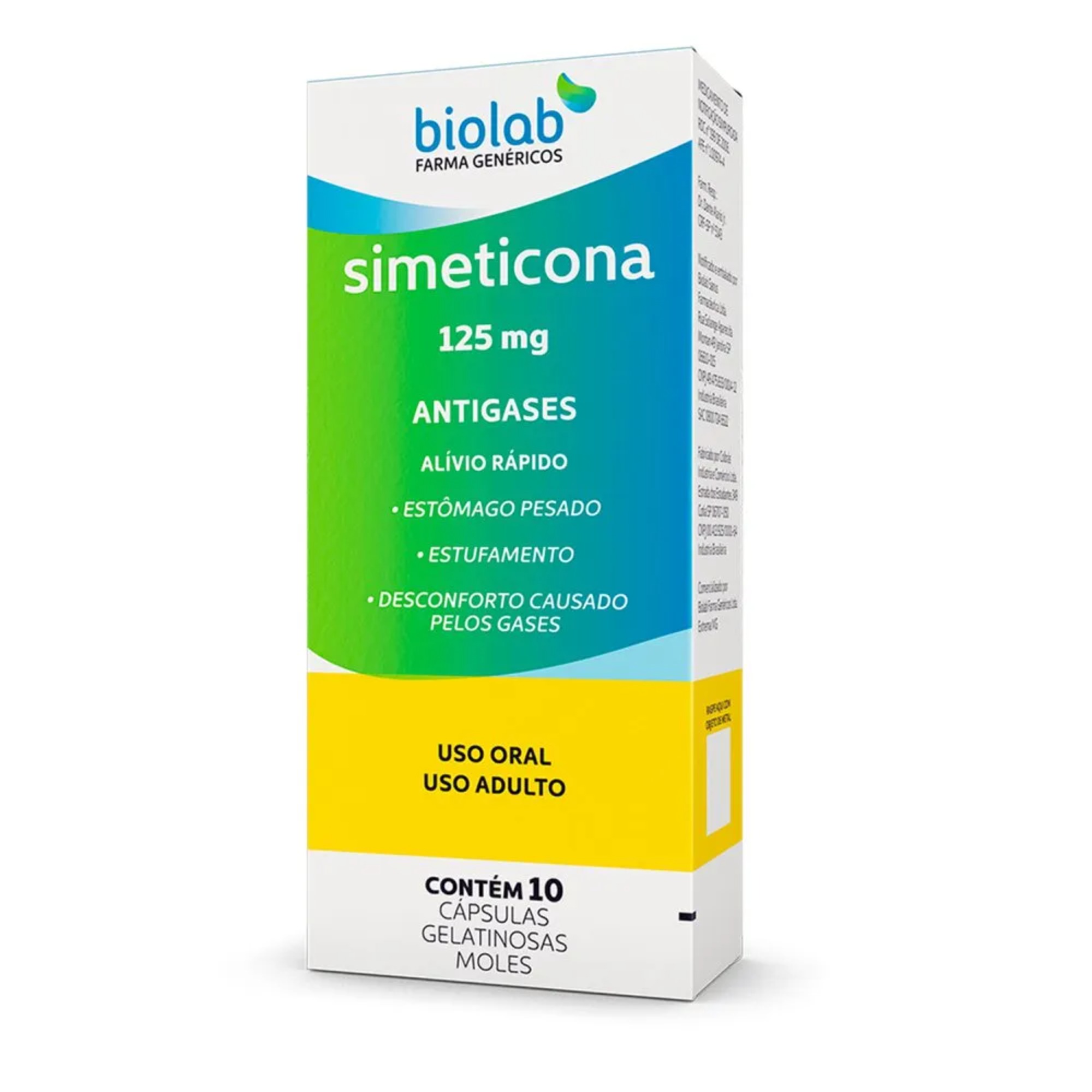 Simeticona 125mg Com 10 Cápsulas Biolab Genérico