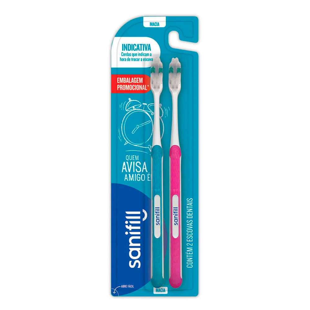 Escova Dental Sanifill Indicativa Macia 2 Unidades