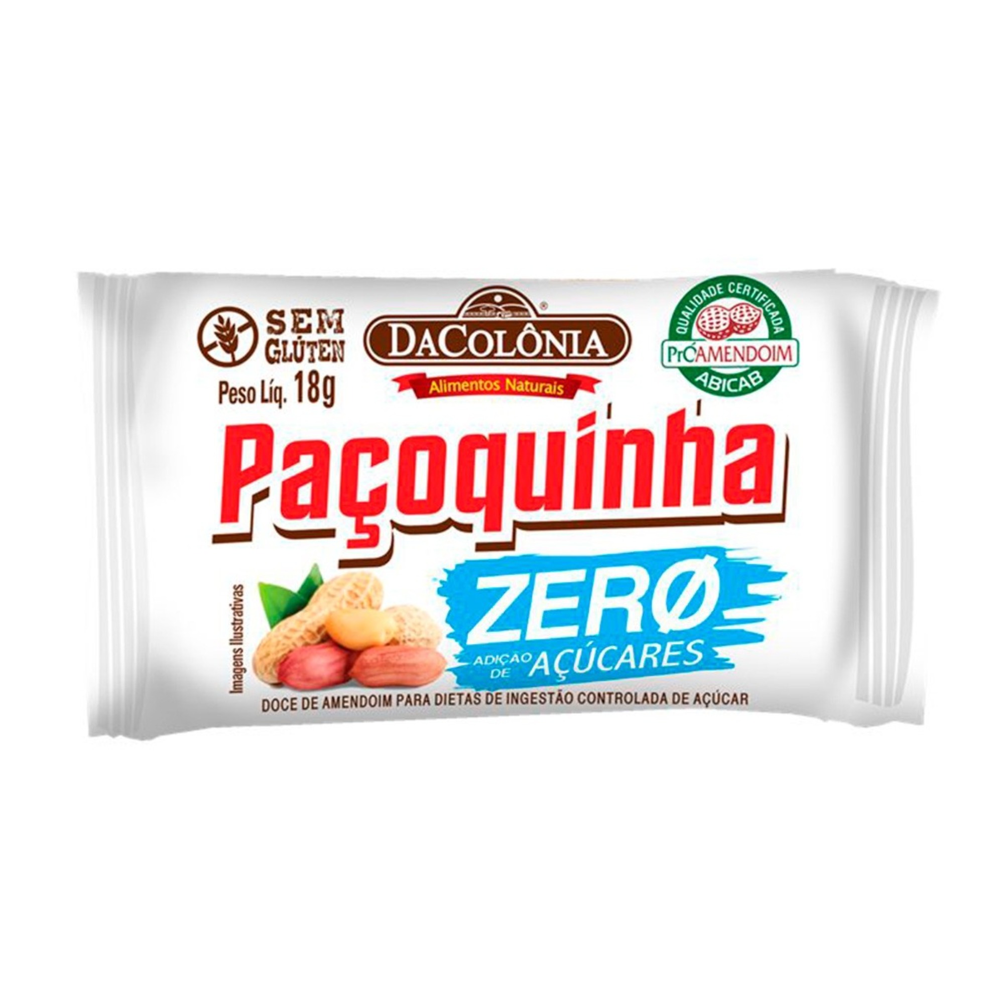 Paçoquinha Dacolônia 18G Zero Açúcar