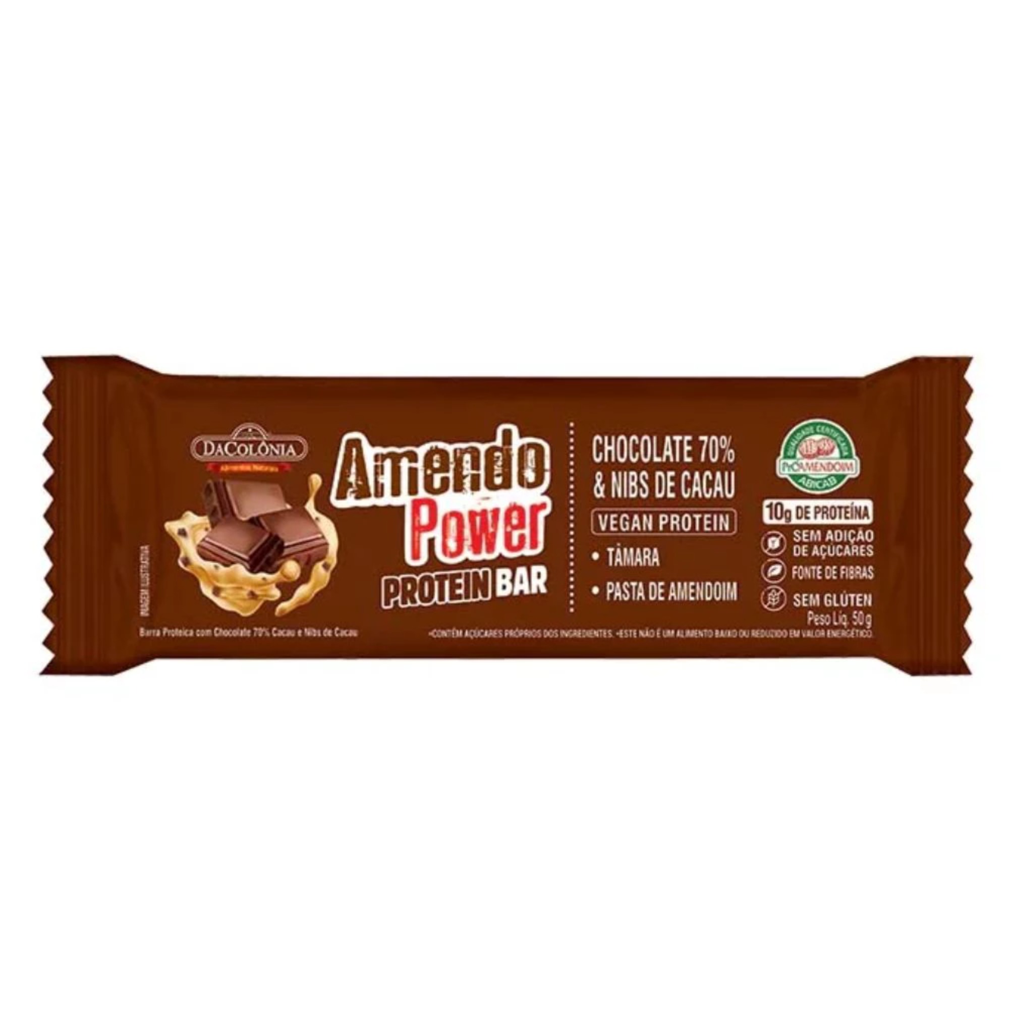 Barra Proteica Vegâna DaColônia 50g Chocolate