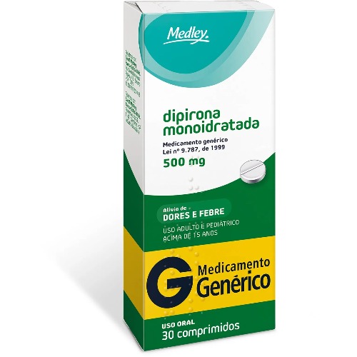 Dipirona 500Mg 30Cp Medley Genérico 