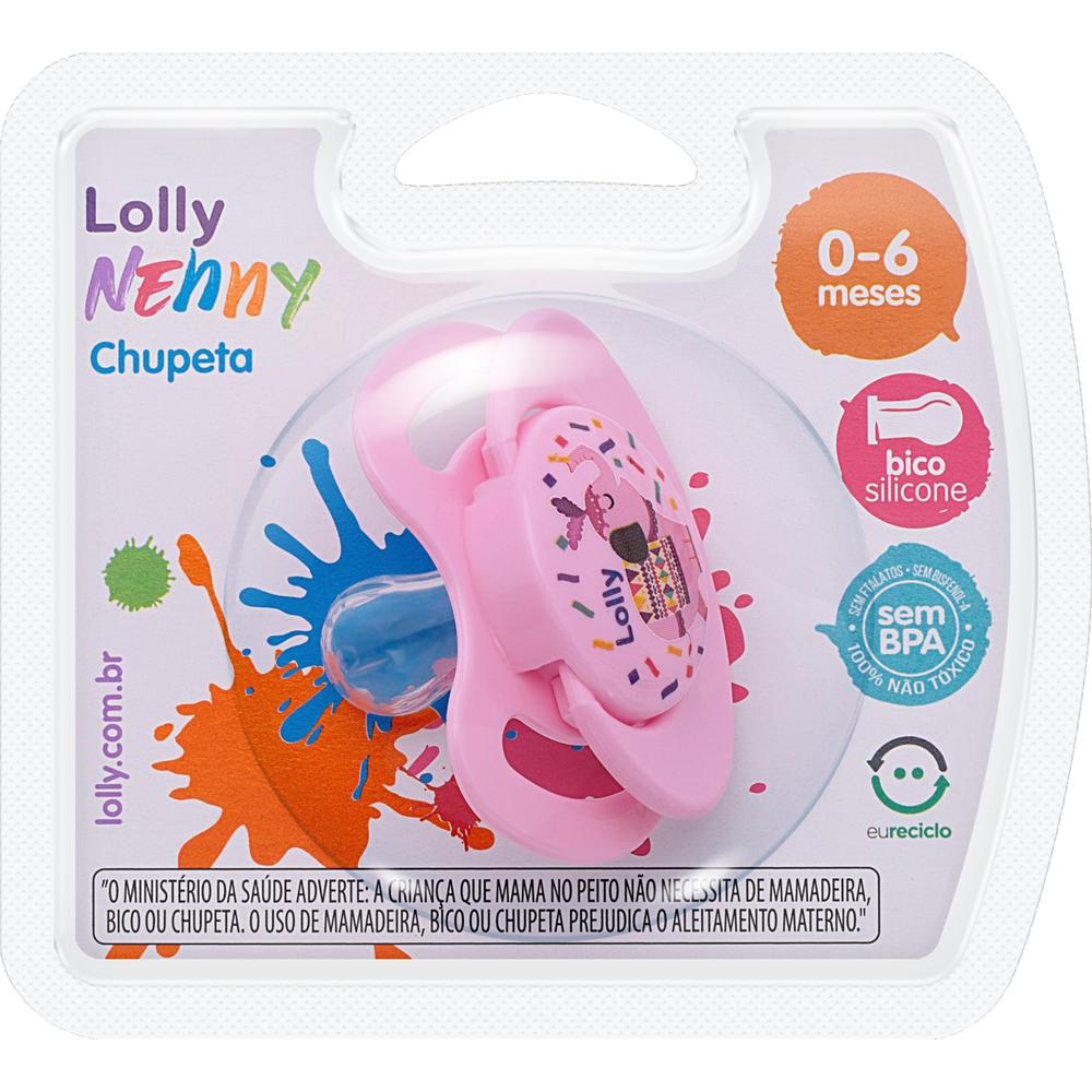 Chupeta Lolly Tip Silicone Redondo Tamanho 1 Rosa Ref 401101RS