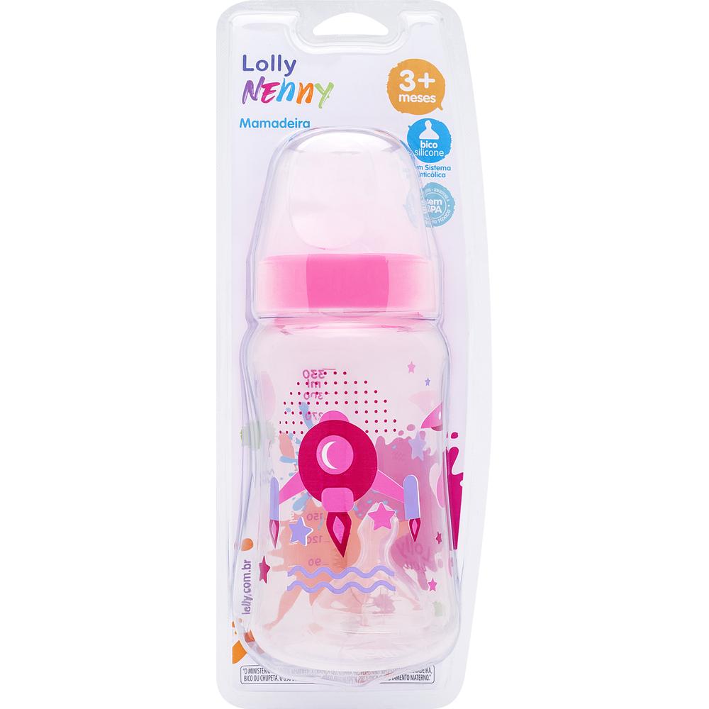 Mamadeira Lolly Big Viva 330ml Rosa Ref 13268