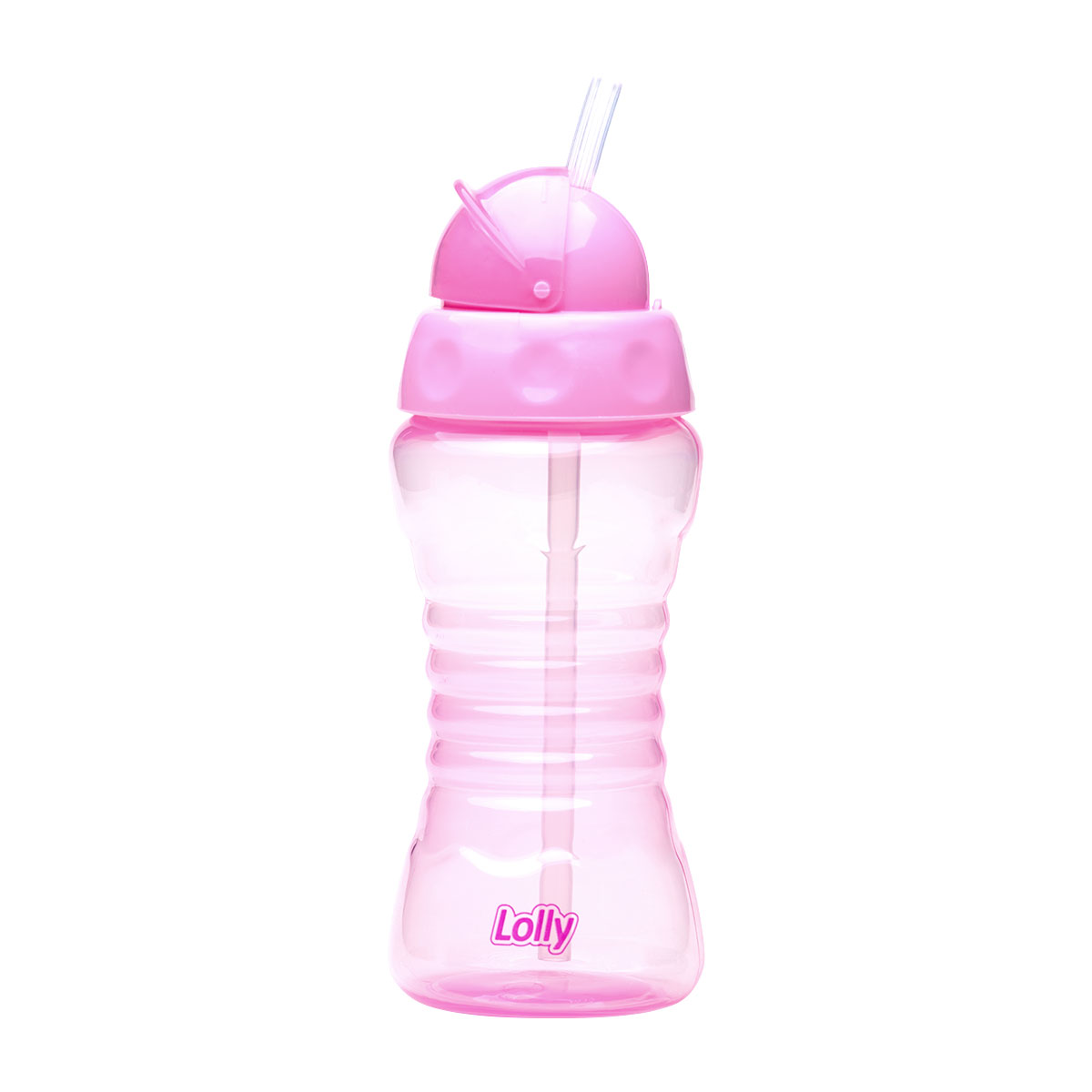 Copo Lolly Clean Com Canudo Rosa 350ml