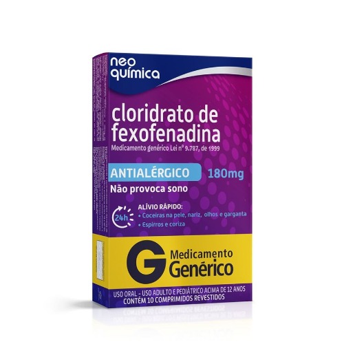 Fexofenadina 180mg com 10 Comprimidos NeoQuimica