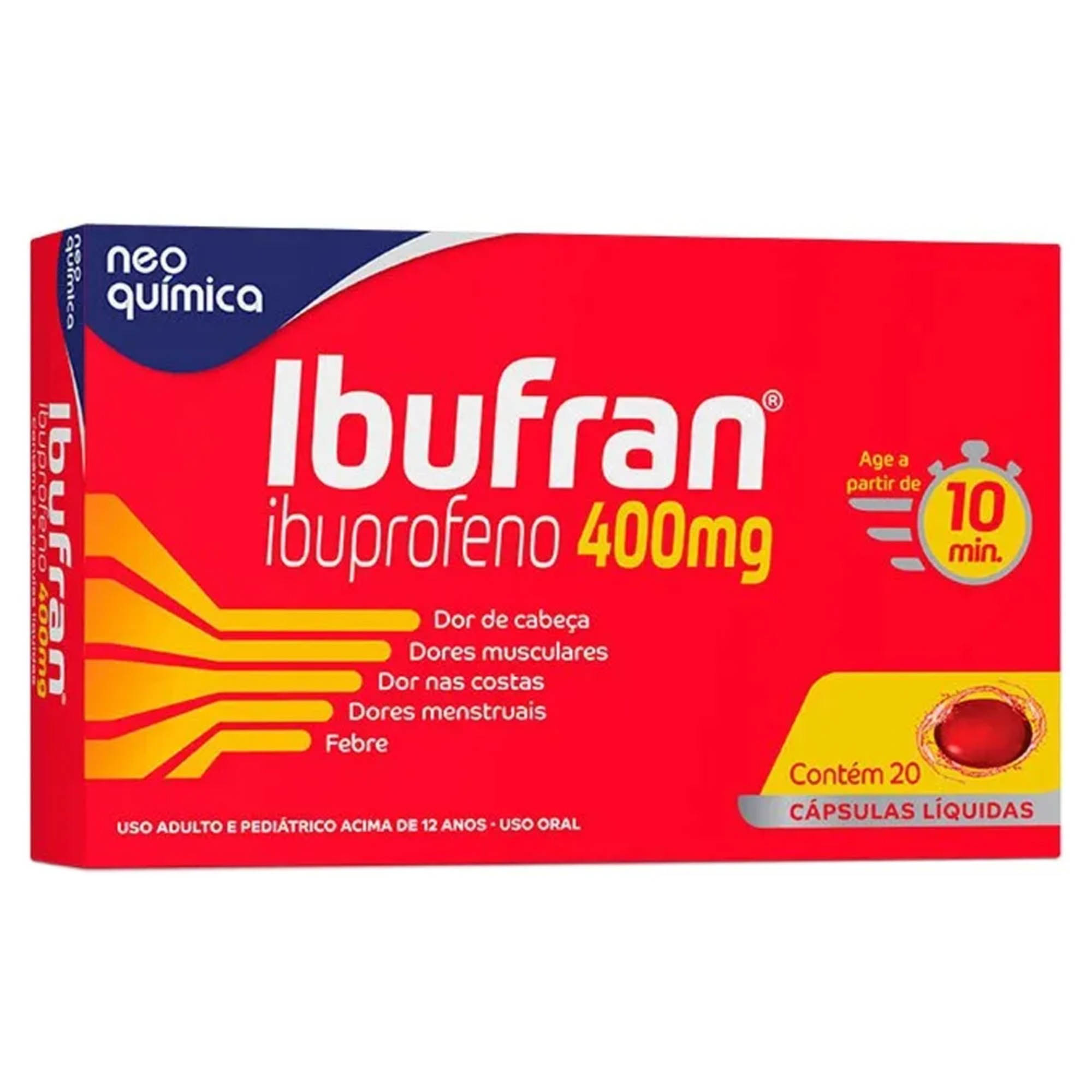 Ibufran 400mg com 20 Cápsulas Gel Neo Química