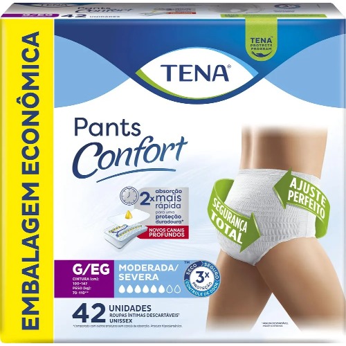 Roupa Intima Geriátrica Tena Pants Confort P/M 18 Unidades