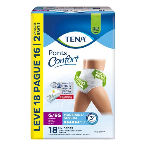 Roupa Intima Geriátrica Tena Pants Confort G/Eg 18Un