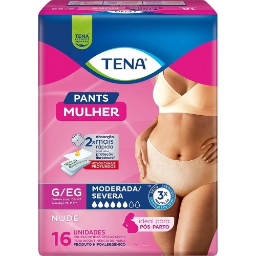 Roupa Intima Geriatrica Tena Pants Mulher G/Eg 16 Unidades