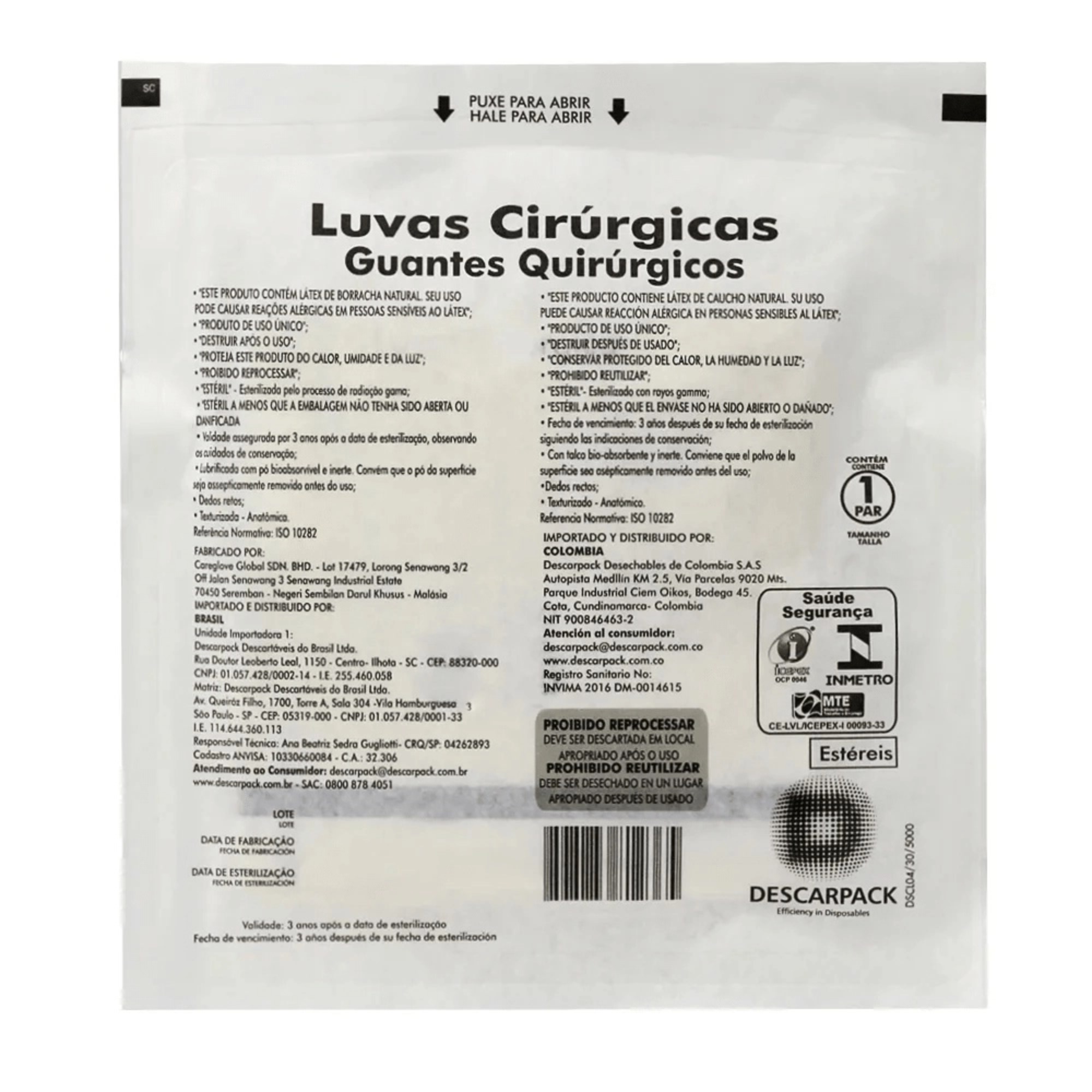 Luvas Cirúrgicas 8,5