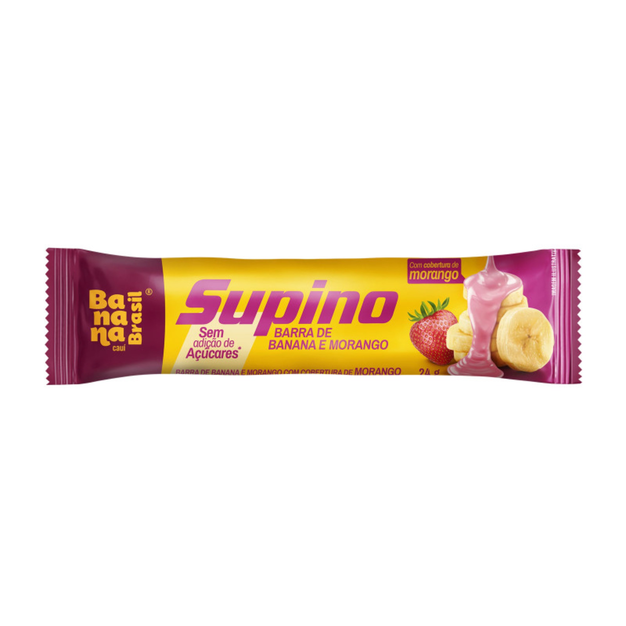 Barra de Banana Supino 24g Zero com Morango