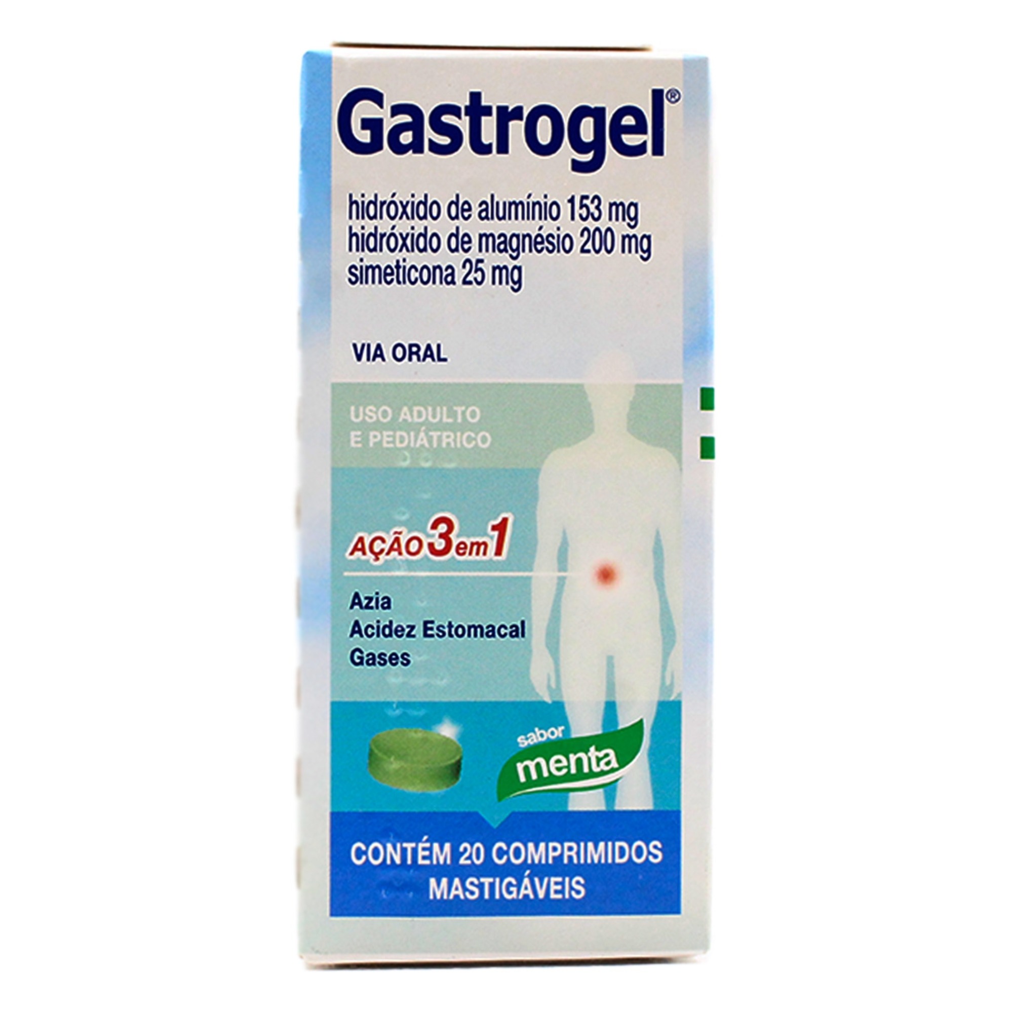 Gastrogel com 20 Comprimidos Sabor Menta