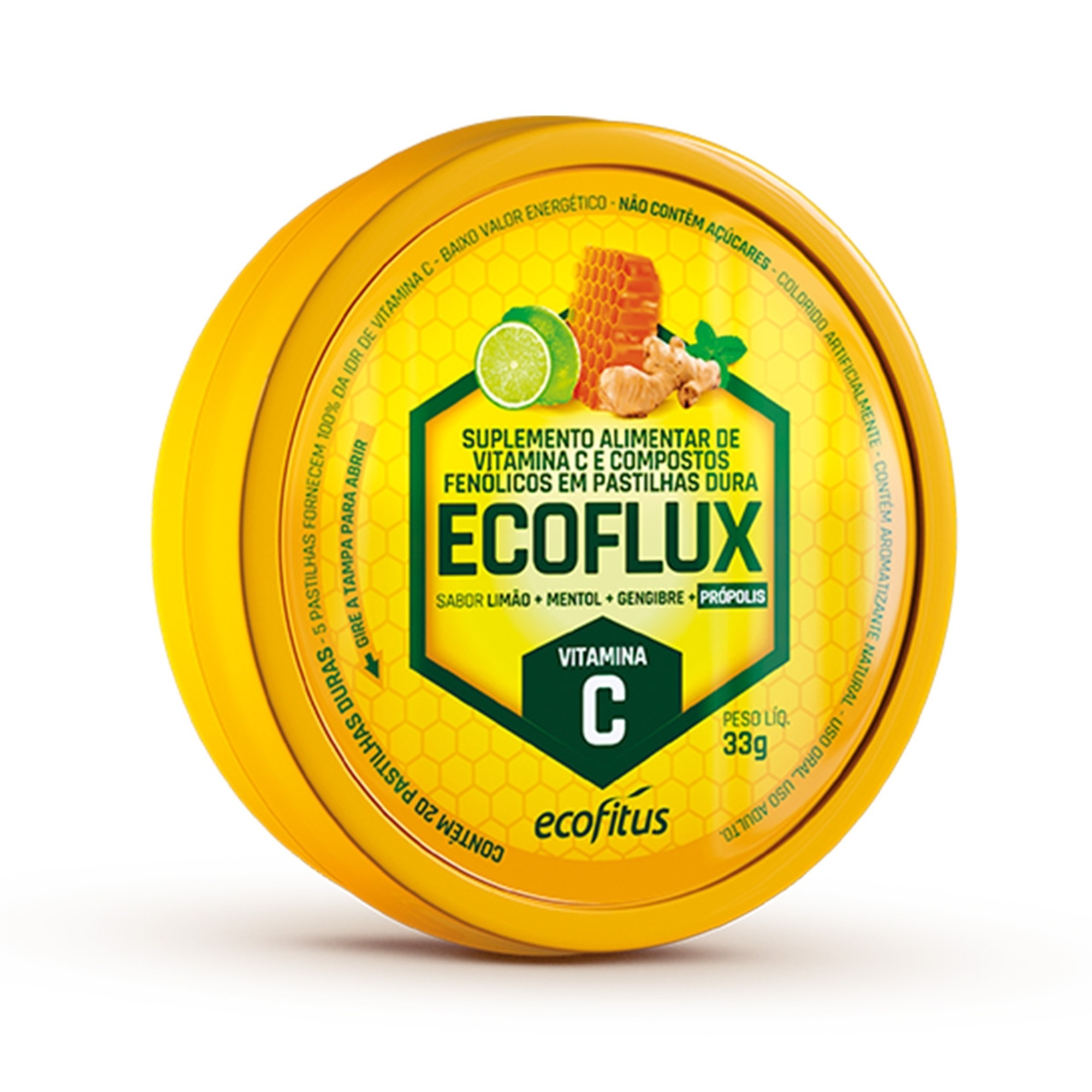 Ecoflux 20 Pastilhas Sabor Limão Ecofitus