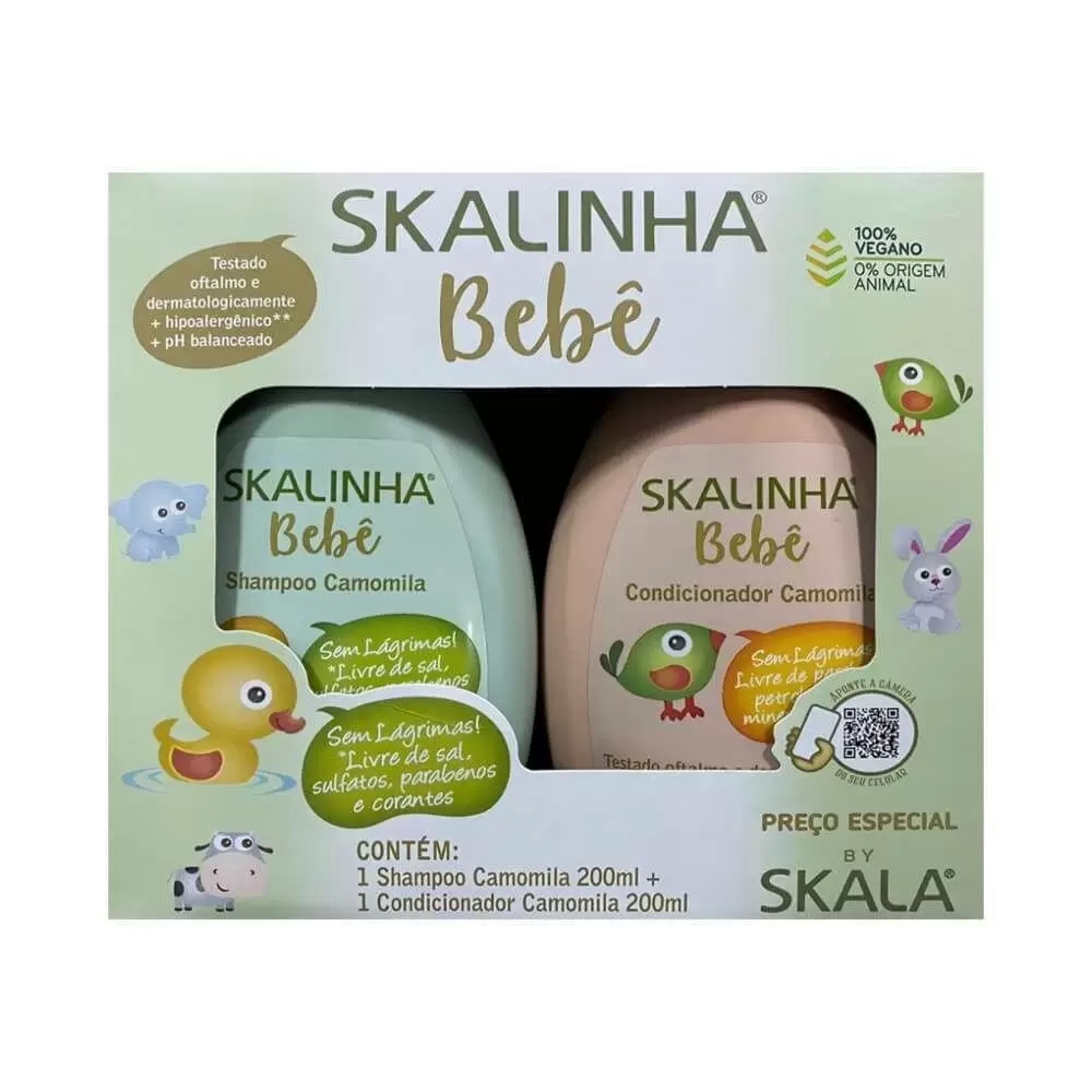 Kit Skalinha Bebê Sabonete Líquido + Colônia Infantil Camomila 200ml