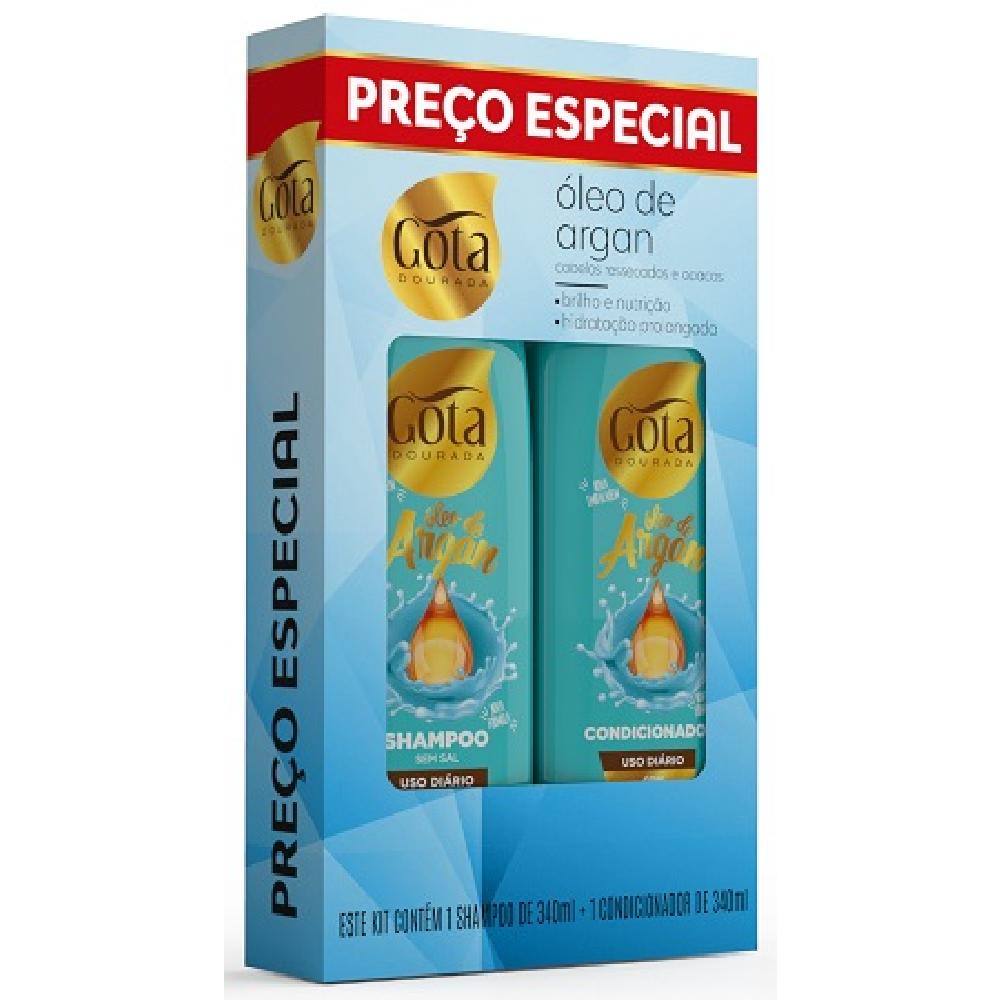 Kit Shampoo 340Ml+Condicionador 340Ml Gota Óleo De Argan
