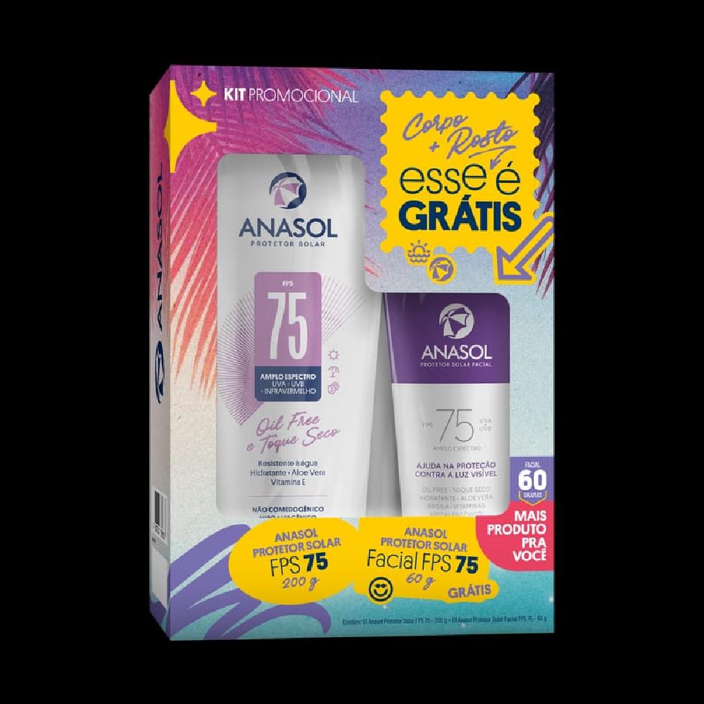Kit Protetor Solar Anasol Fps75 Facial 200G + Protetor Solar Facial Fps75 60G