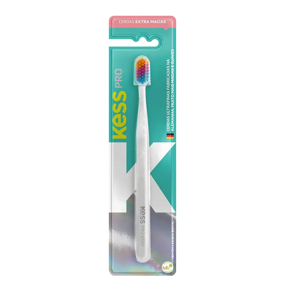 Escova Dental Kess Pro Colorful Extra Macia Cores Sortidas 1 Unidade