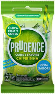 Preservativo Prudence 3un Cor e Sabor Caipirinha