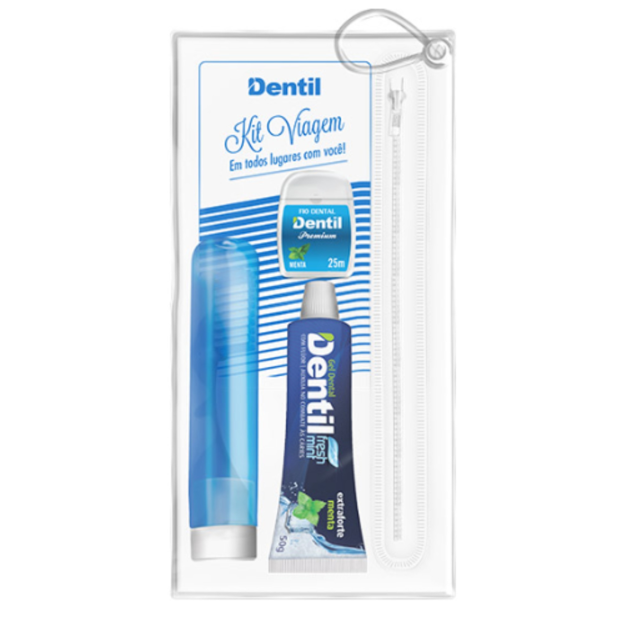 Kit Viagem Dentil Creme dental + Escova + Fio Dental 1un