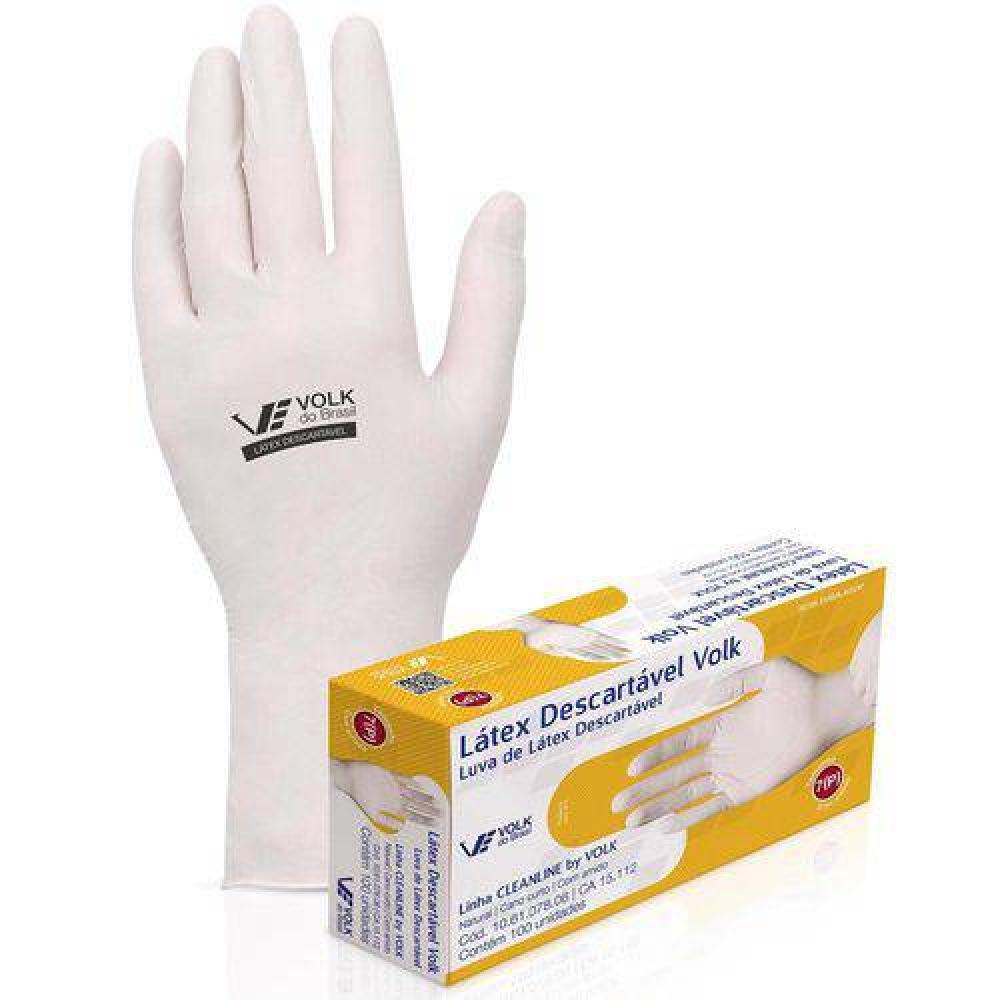 Luvas De Latex Volk M 100 Unidades
