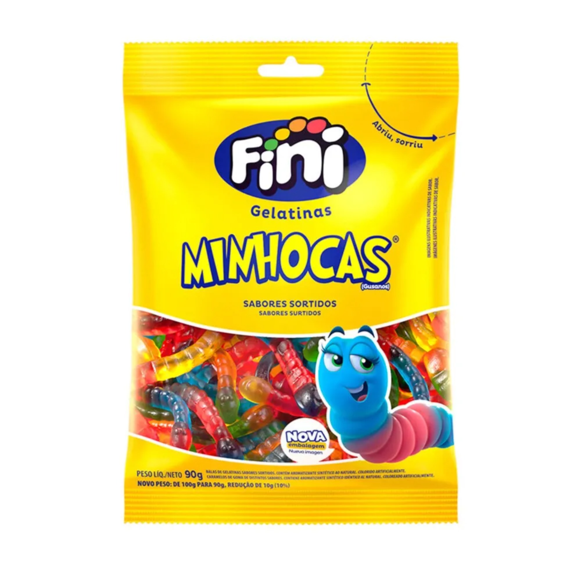 Bala Fini Minhocas Sortidas 90g