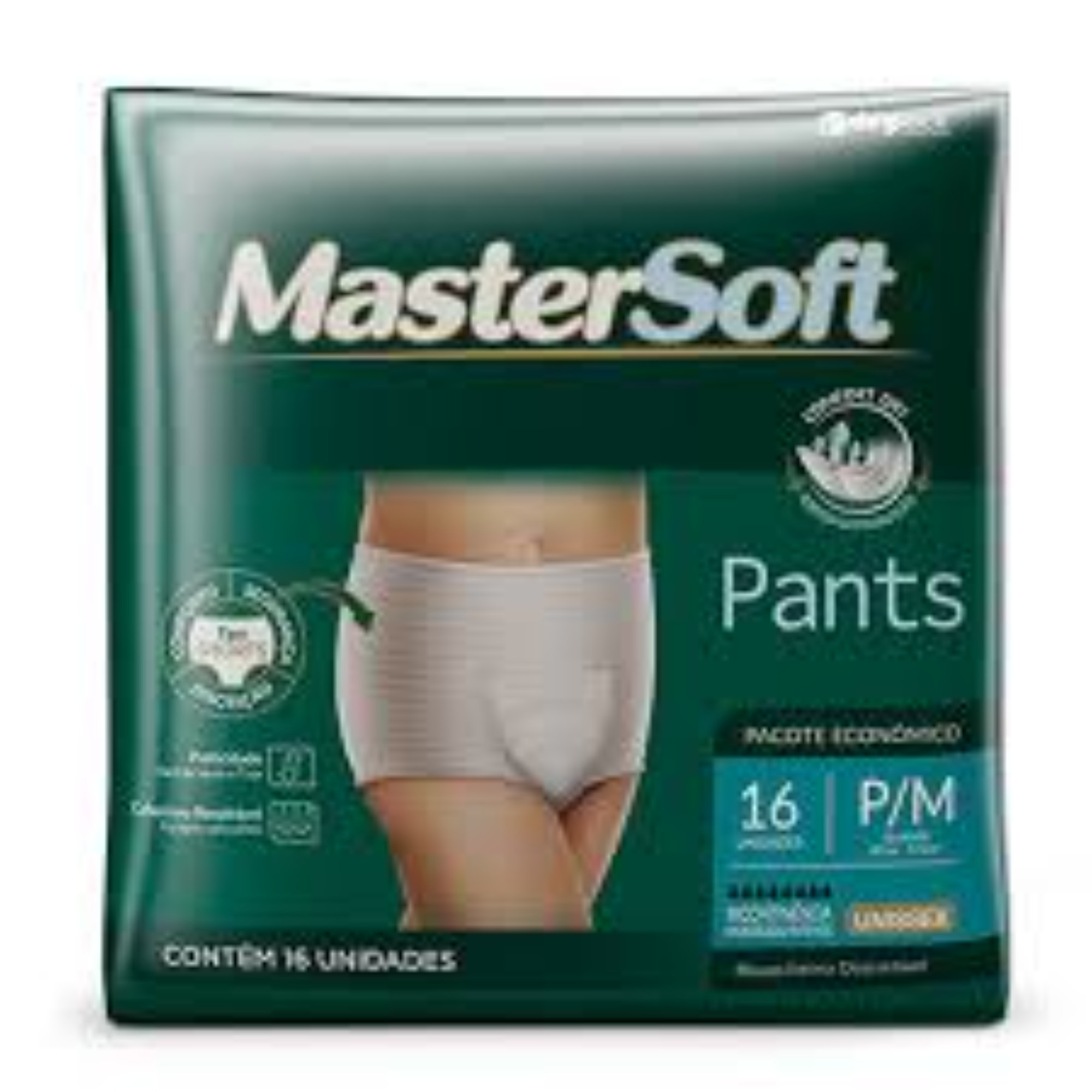 Fralda Geriátrica Mastersoft Pants P/M com 16 Unidades