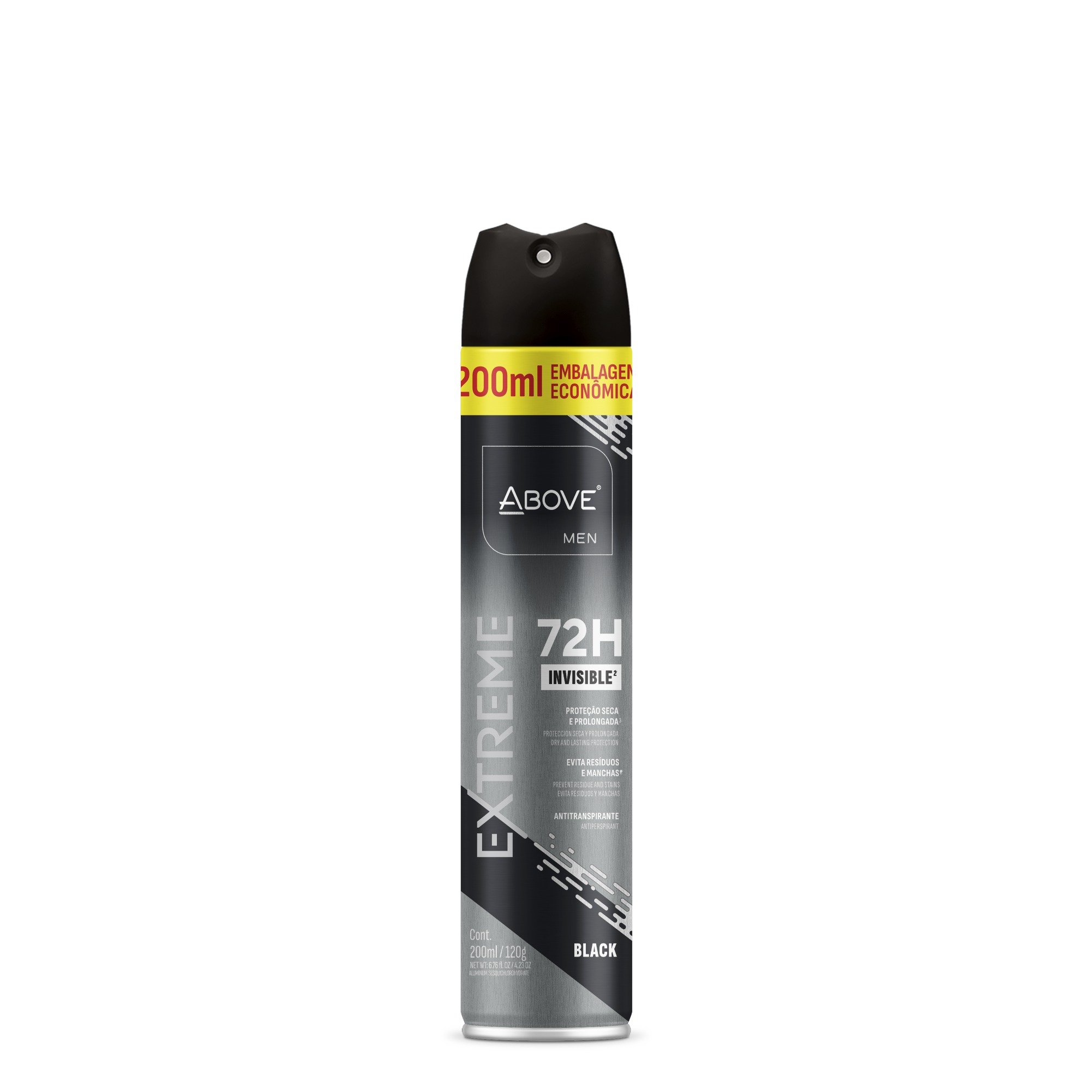 Desodorante Above Aerosol 200ml Extreme 72h Black