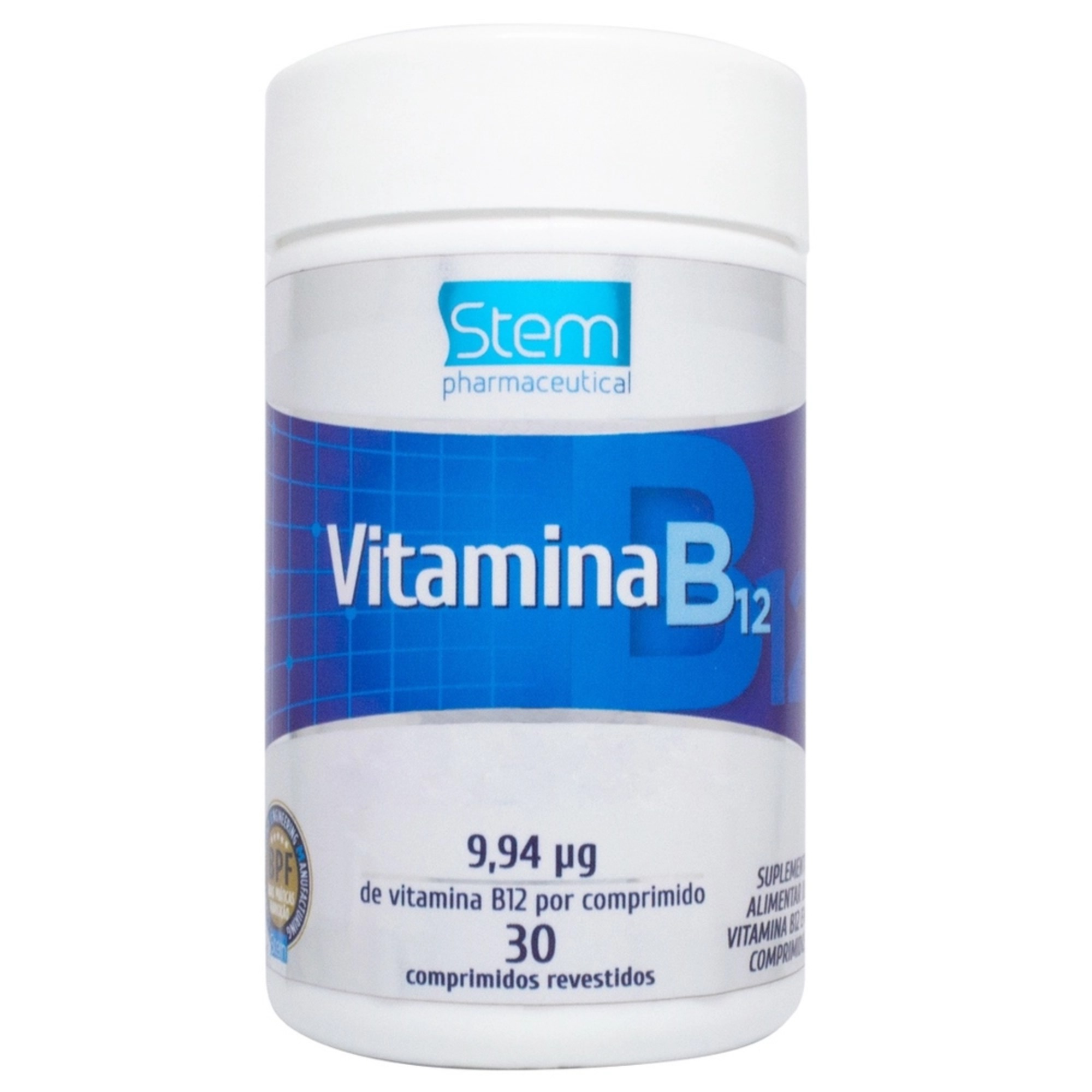 Vitamina B12 4,94mcg com 30 Comprimidos Stem