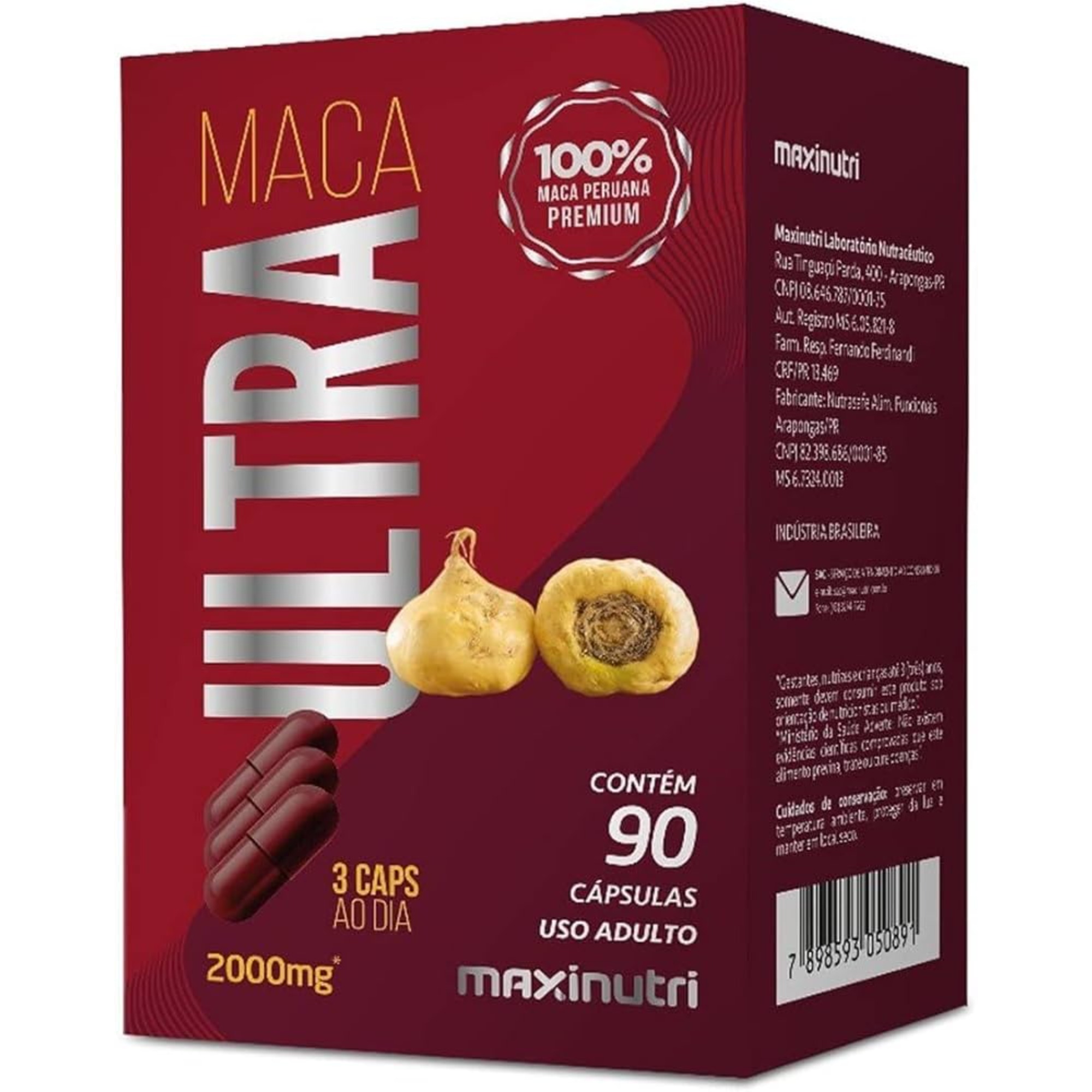 Maca Peruana Power 2000mg com 90 Cápsulas Maxinutri