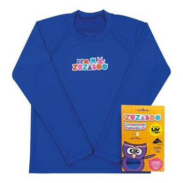Camiseta de Proteção UV Infantil Zuzaboo Azul Tamanho 6